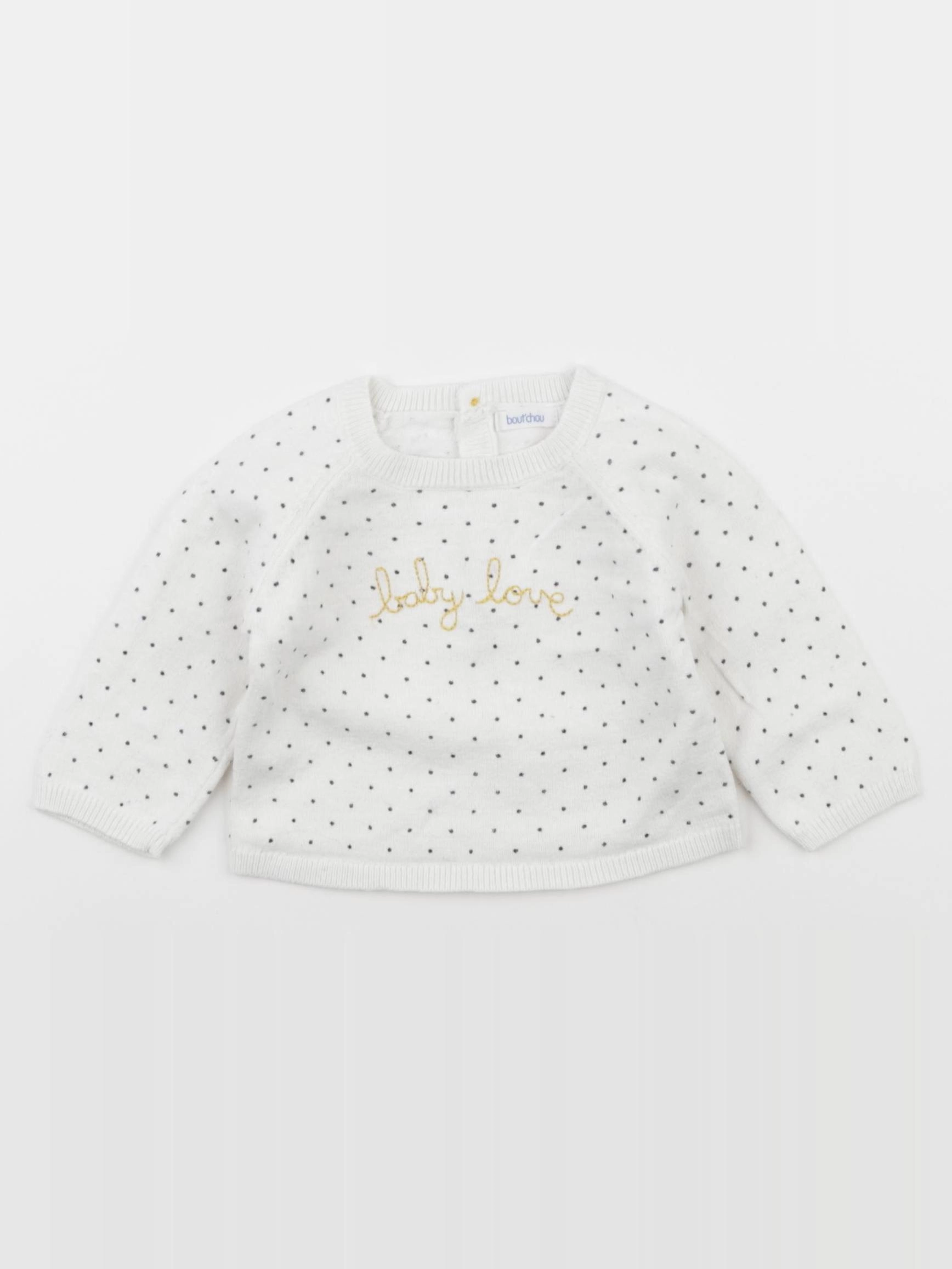 Boutchou - pull bleu, blanc - 3 mois