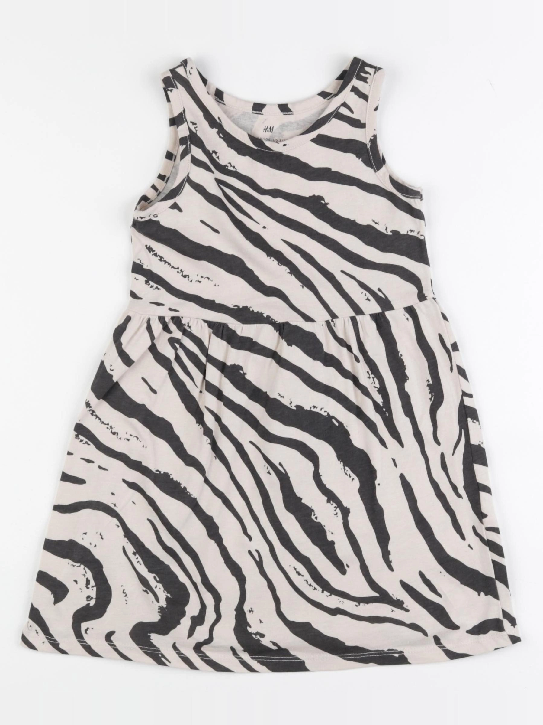 H&M - robe marron, noir - 2/4 ans