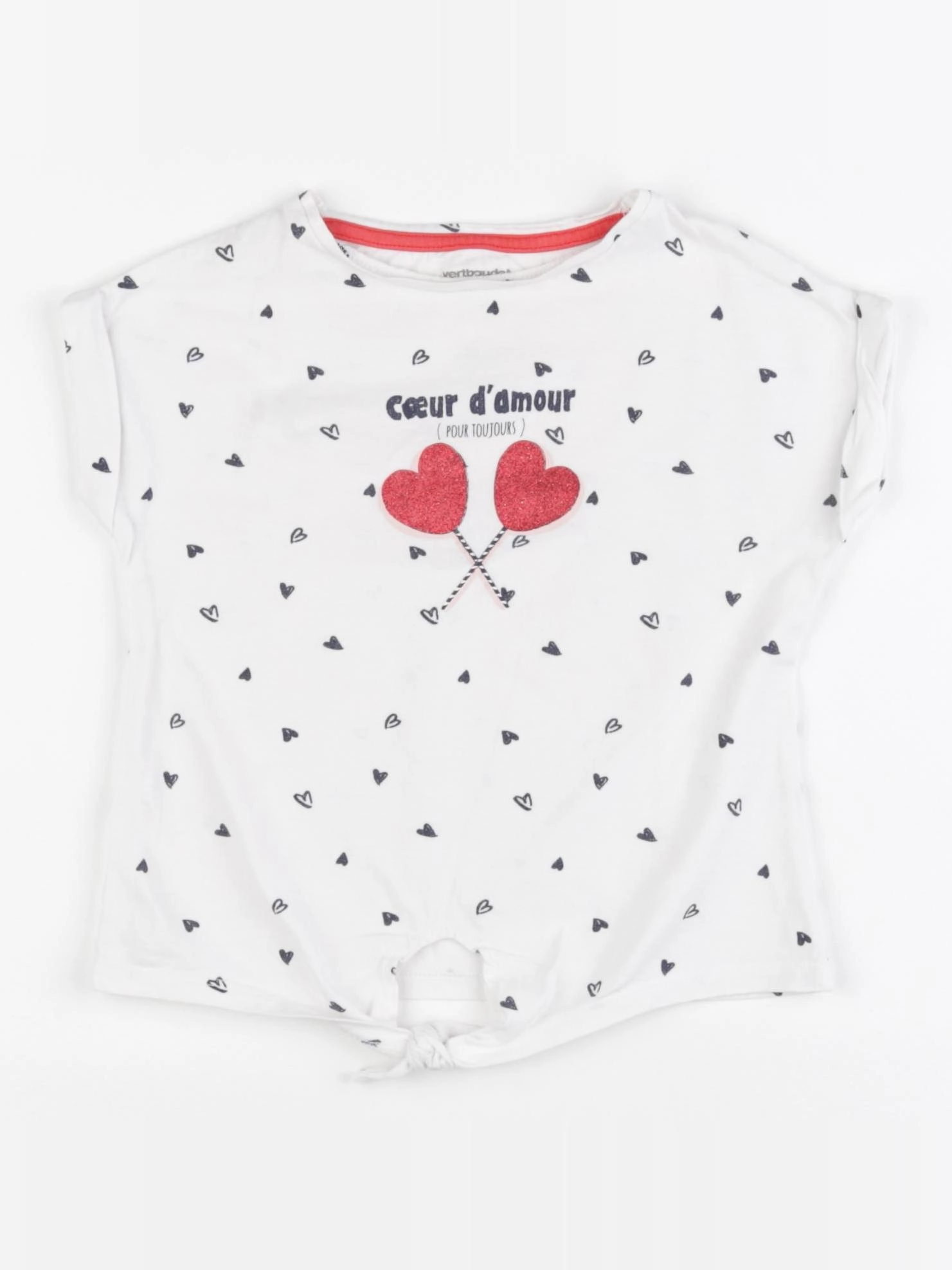Vertbaudet - tee-shirt blanc, rouge - 3 ans