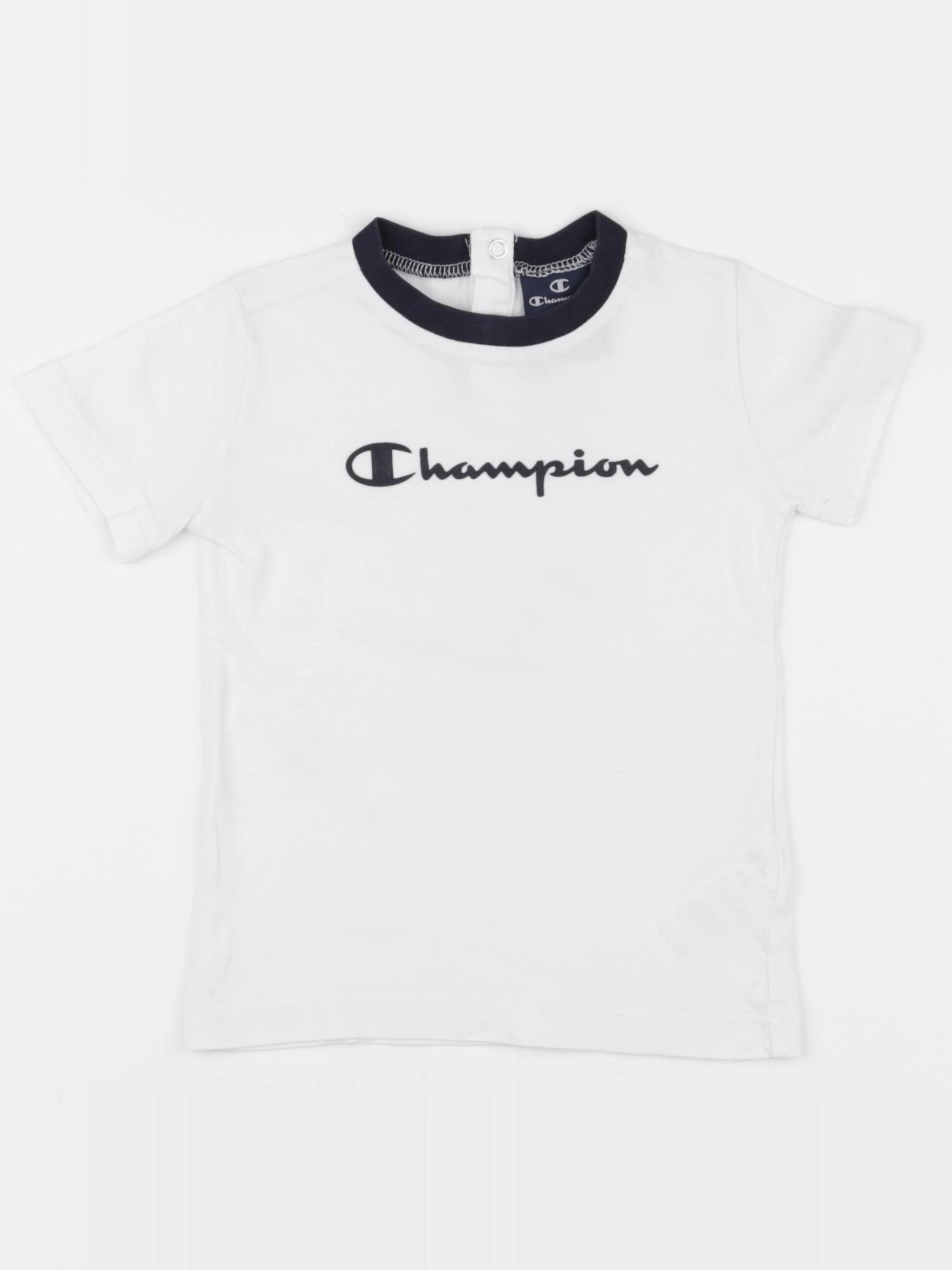 Champion  - tee-shirt blanc, bleu - 18 mois