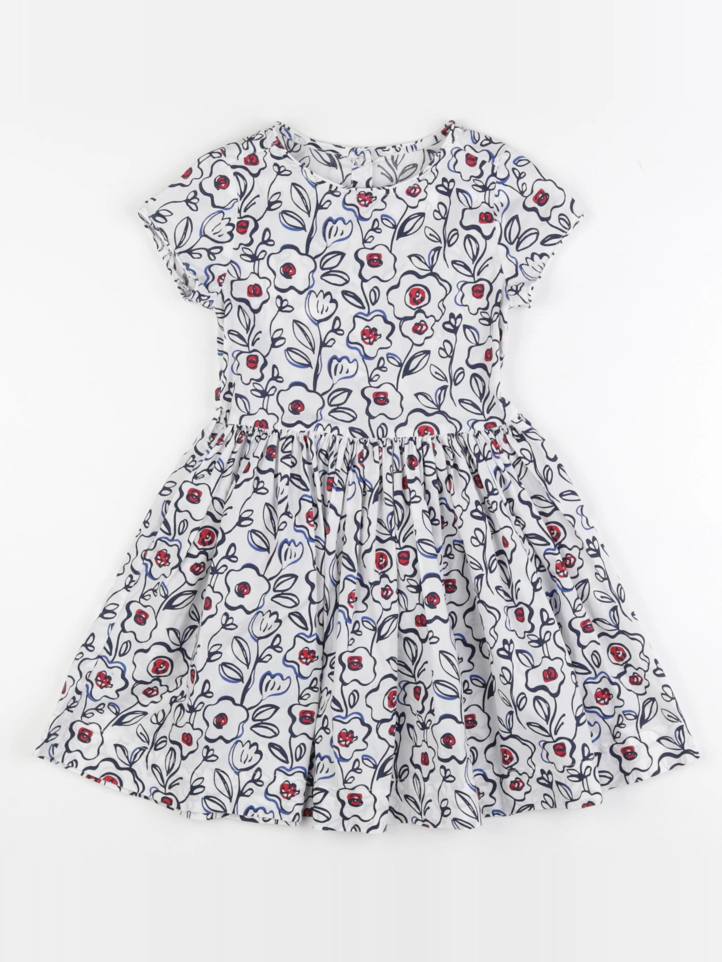 Petit Bateau - robe blanc, bleu - 6 ans