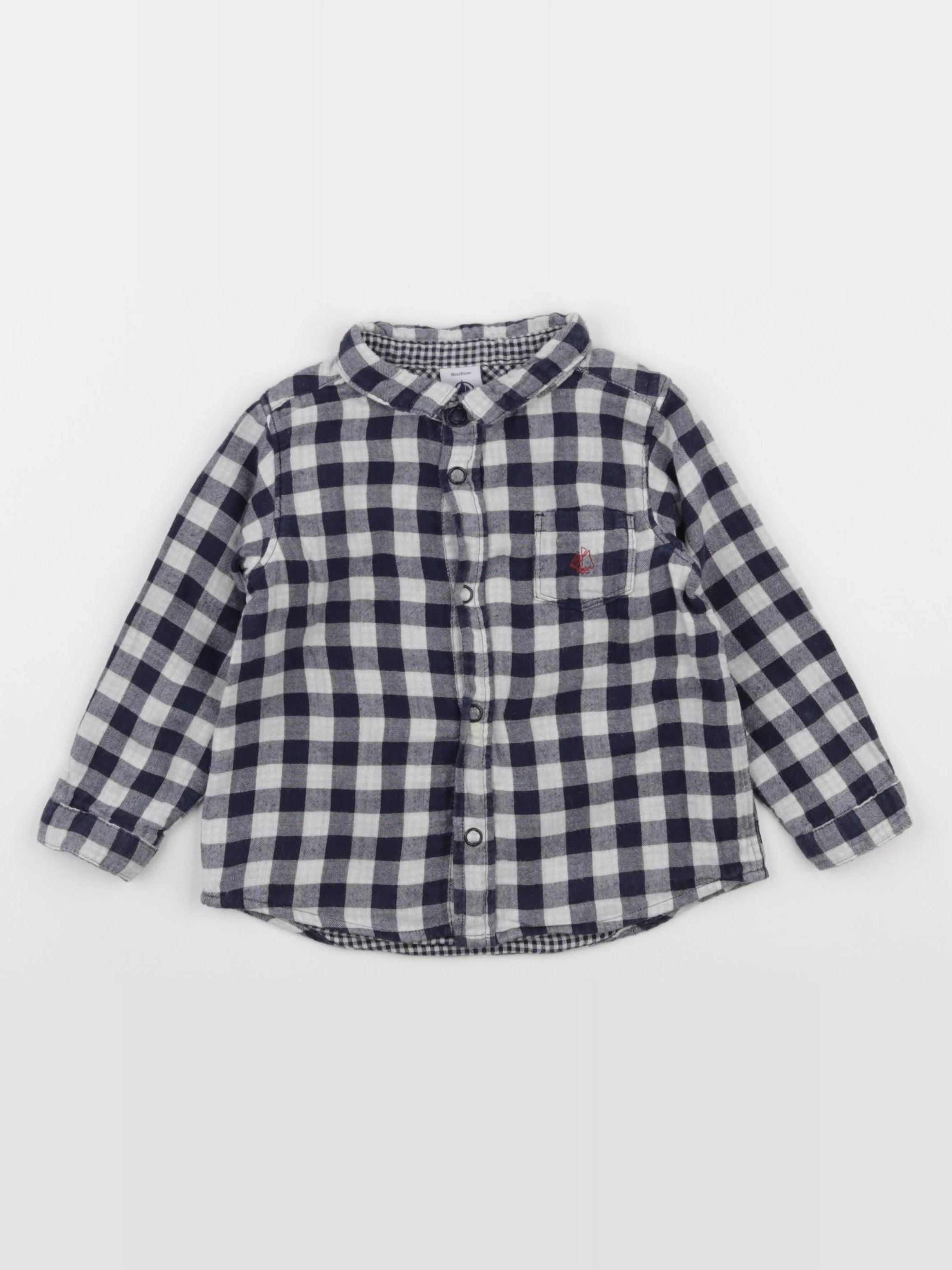 Petit Bateau - chemise bleu - 18 mois
