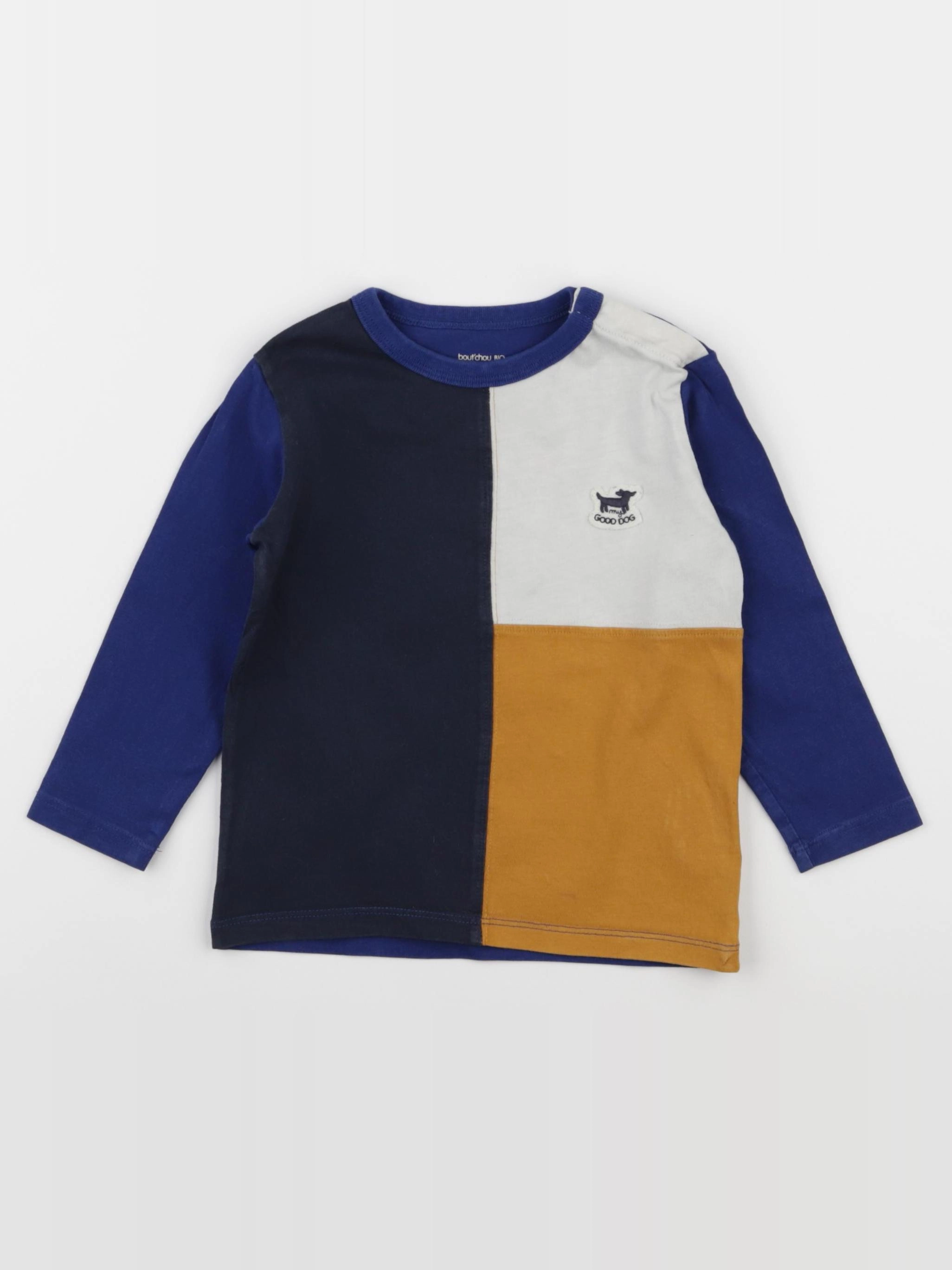 Boutchou - tee-shirt bleu, marron - 24 mois