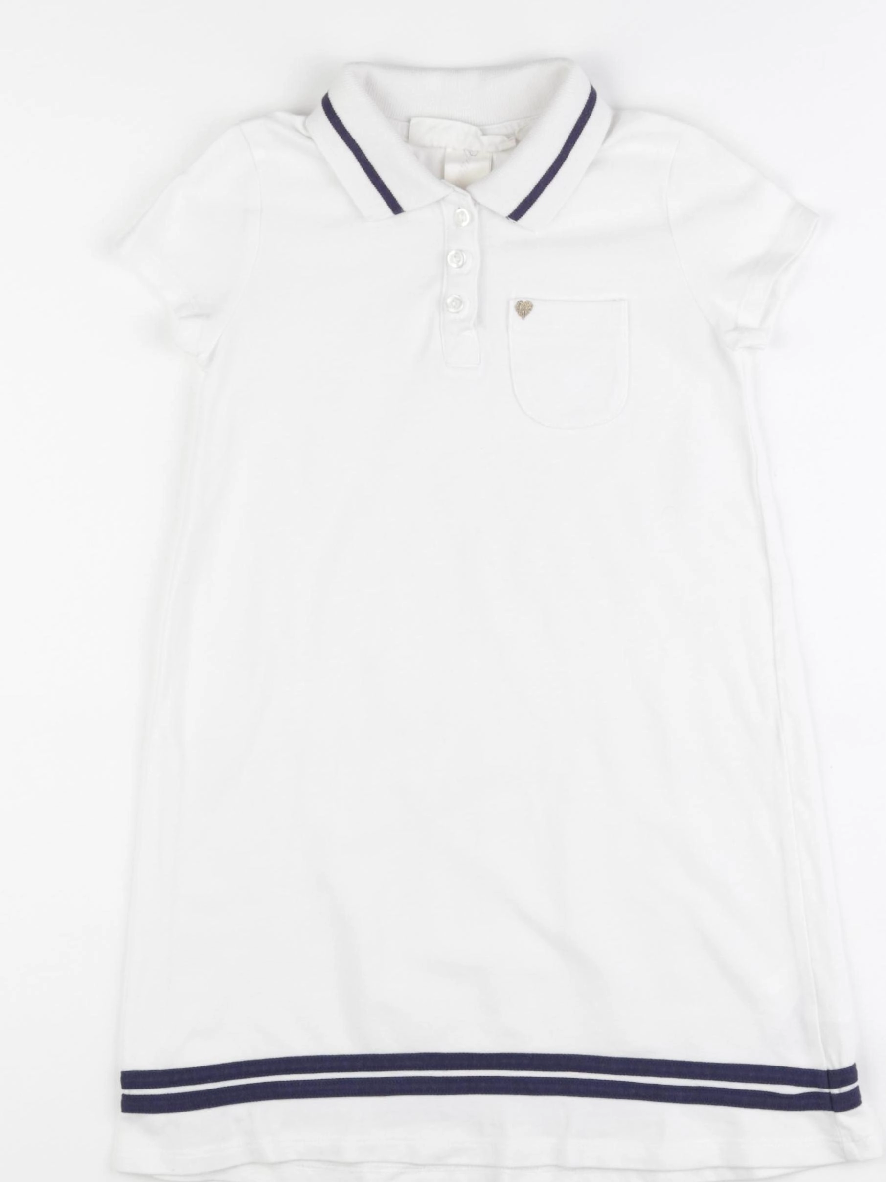 H&M - robe blanc, bleu - 4/6 ans