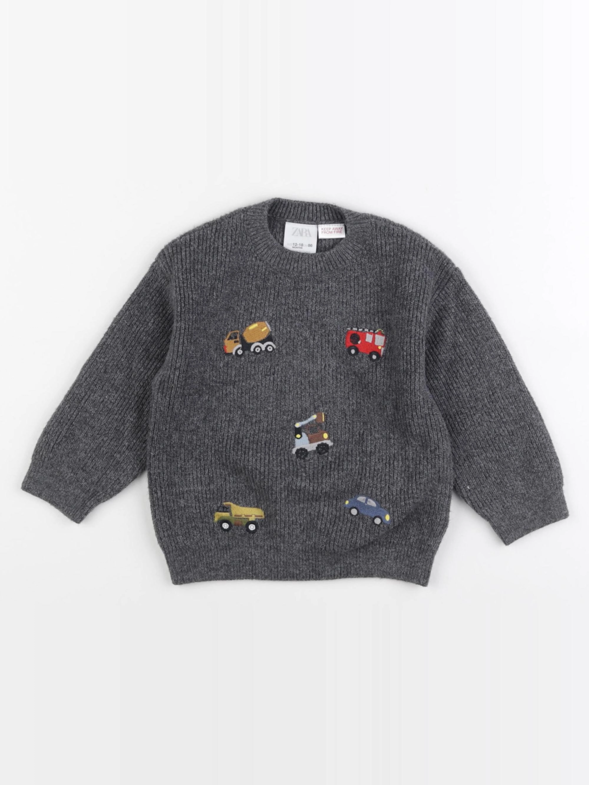 Zara - pull gris - 12/18 mois