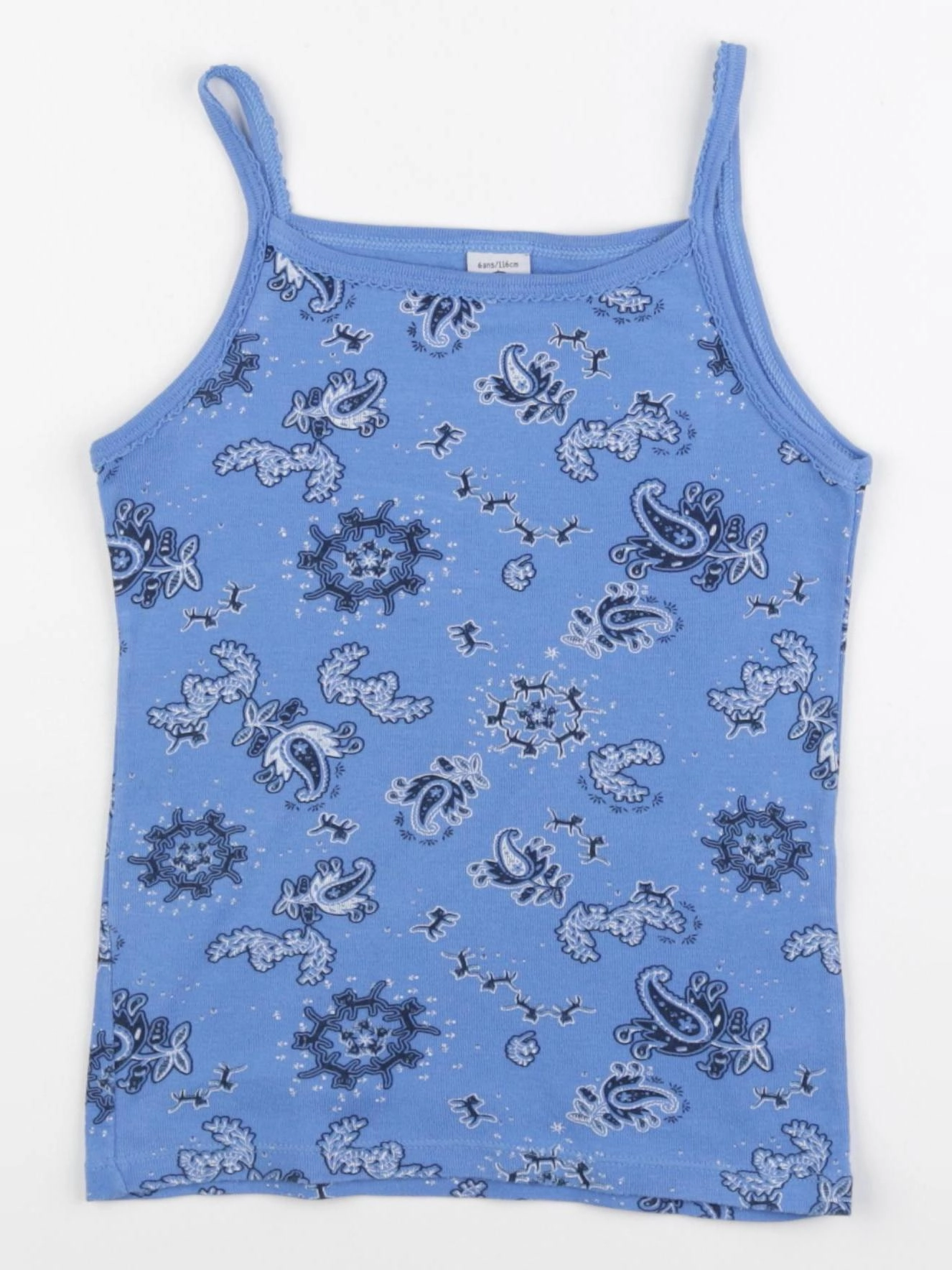 Petit Bateau - maillot de corps bleu - 6 ans