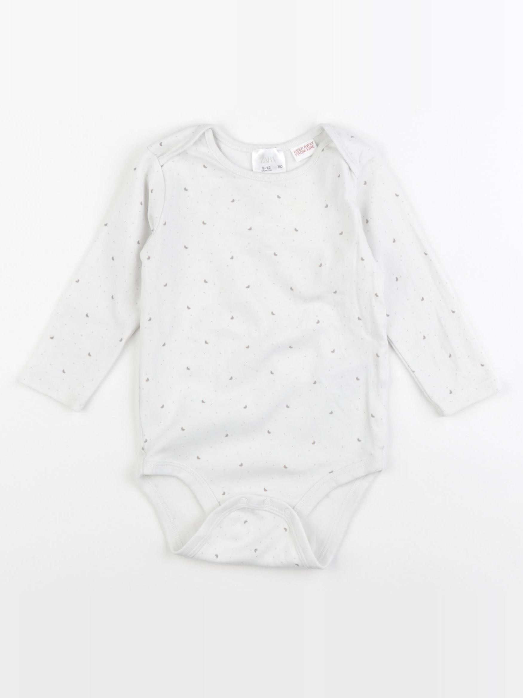 Zara - body gris - 9/12 mois
