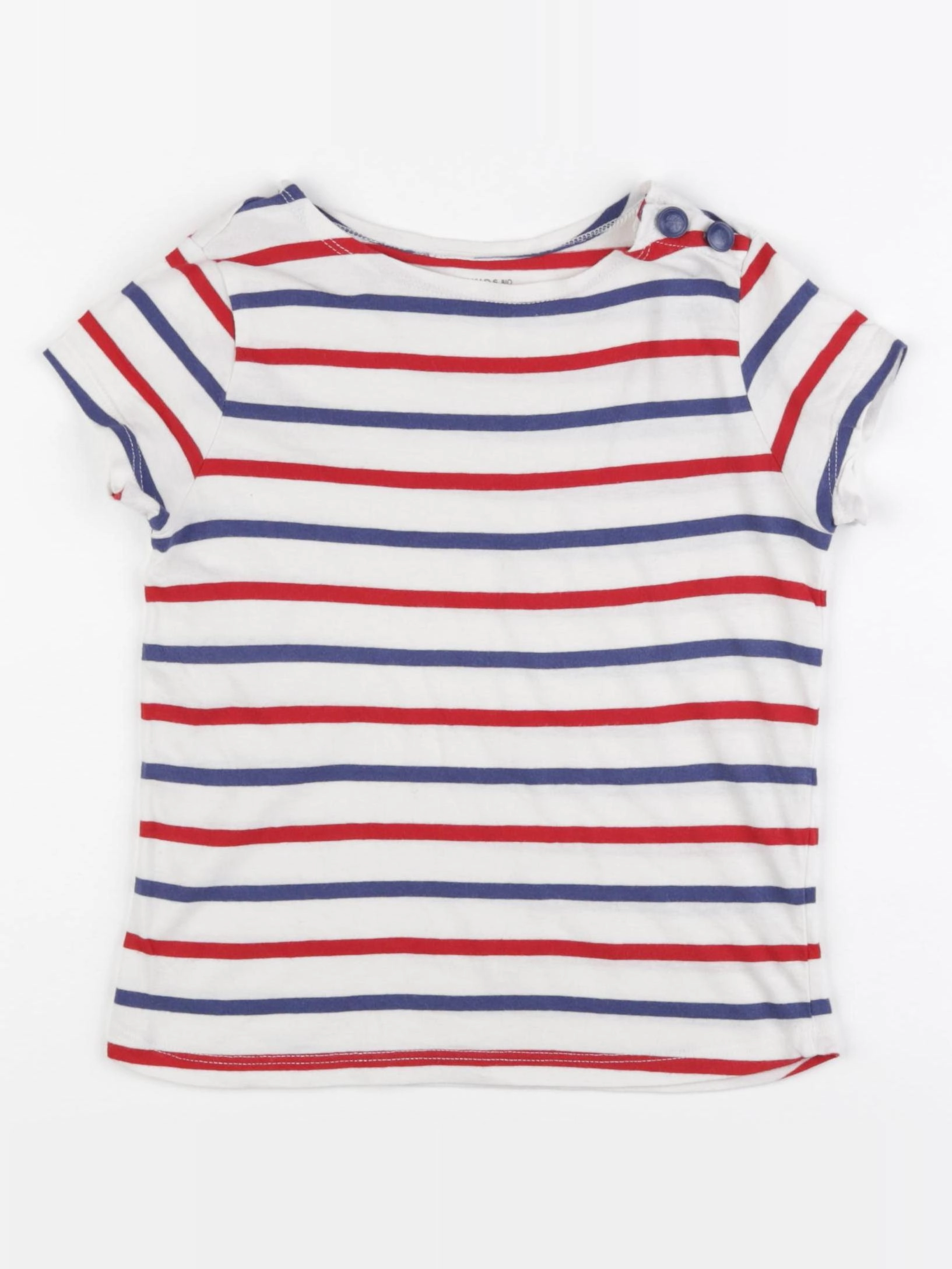 Monoprix - tee-shirt blanc, bleu - 6 ans