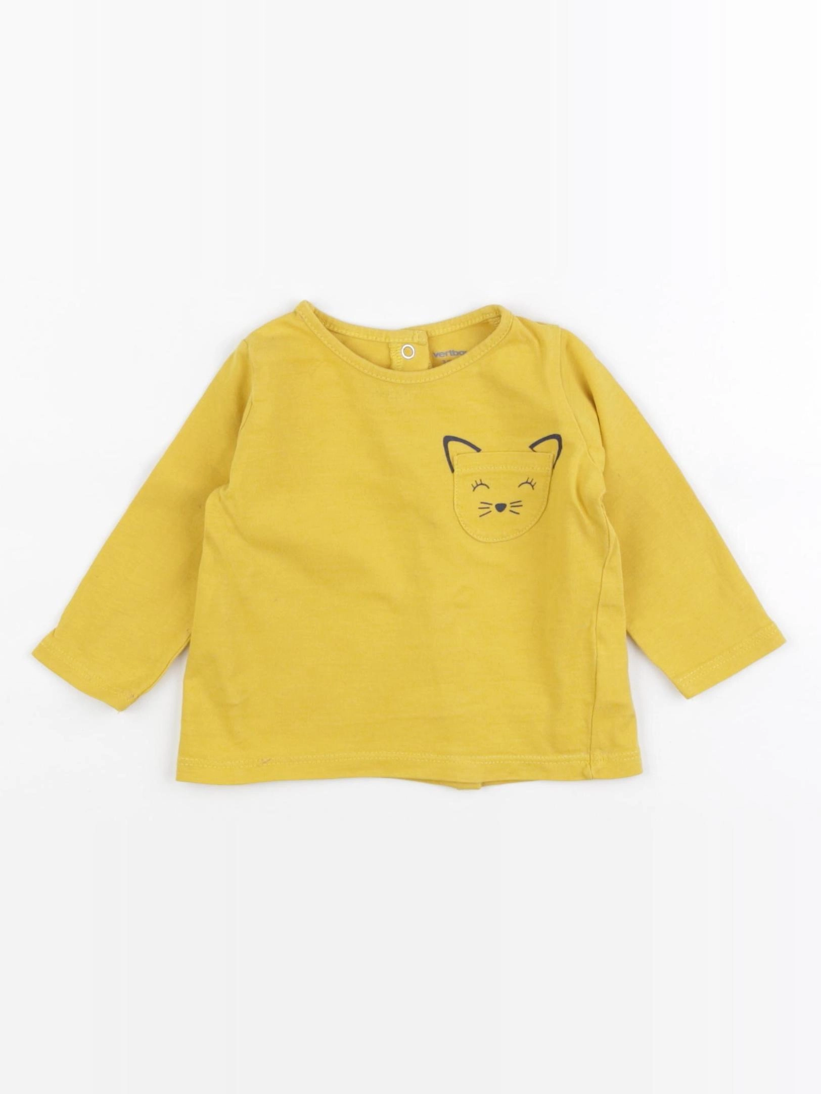 Vertbaudet - tee-shirt jaune - 3 mois