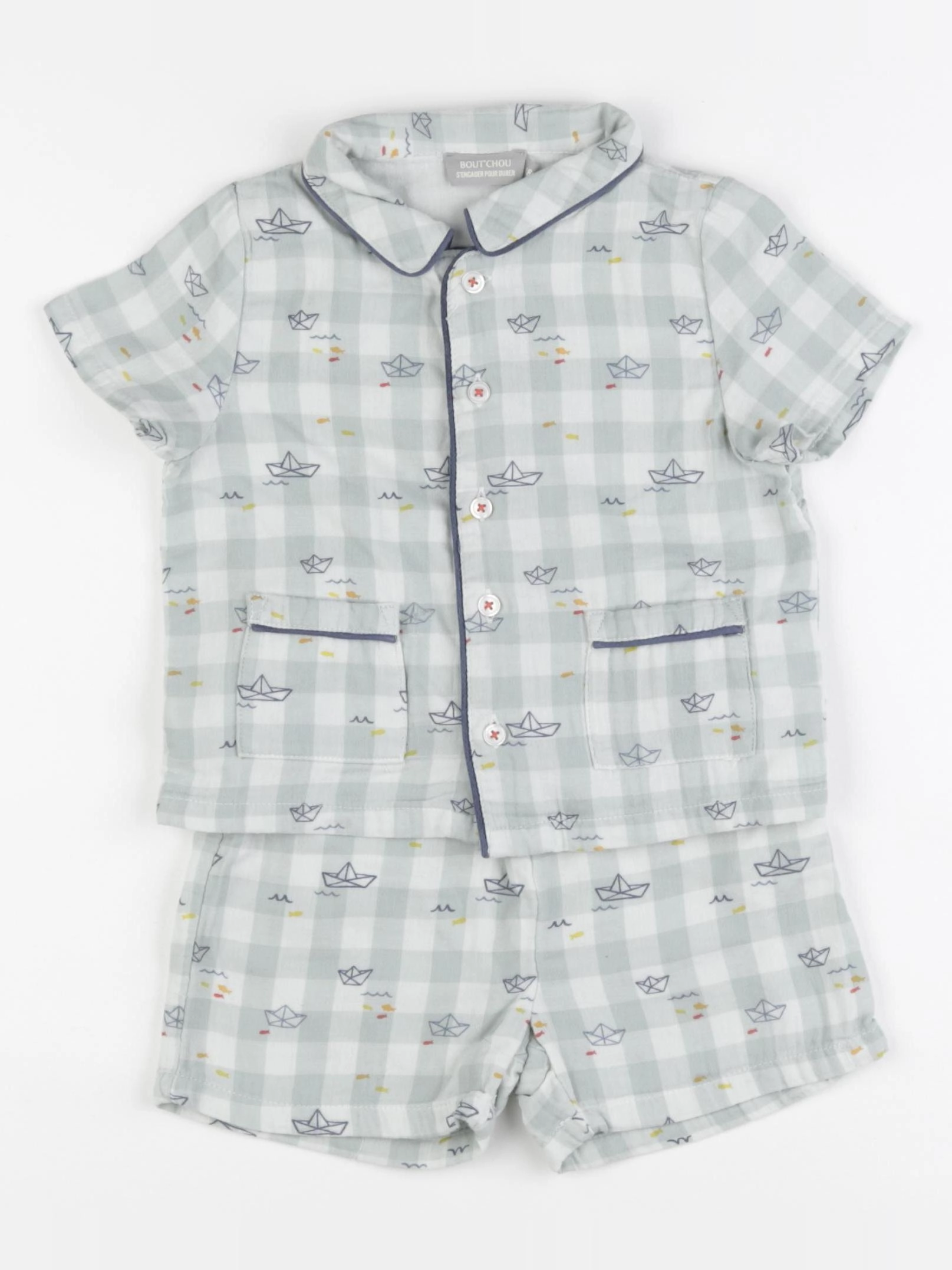 Boutchou - pyjama coton vert - 18 mois