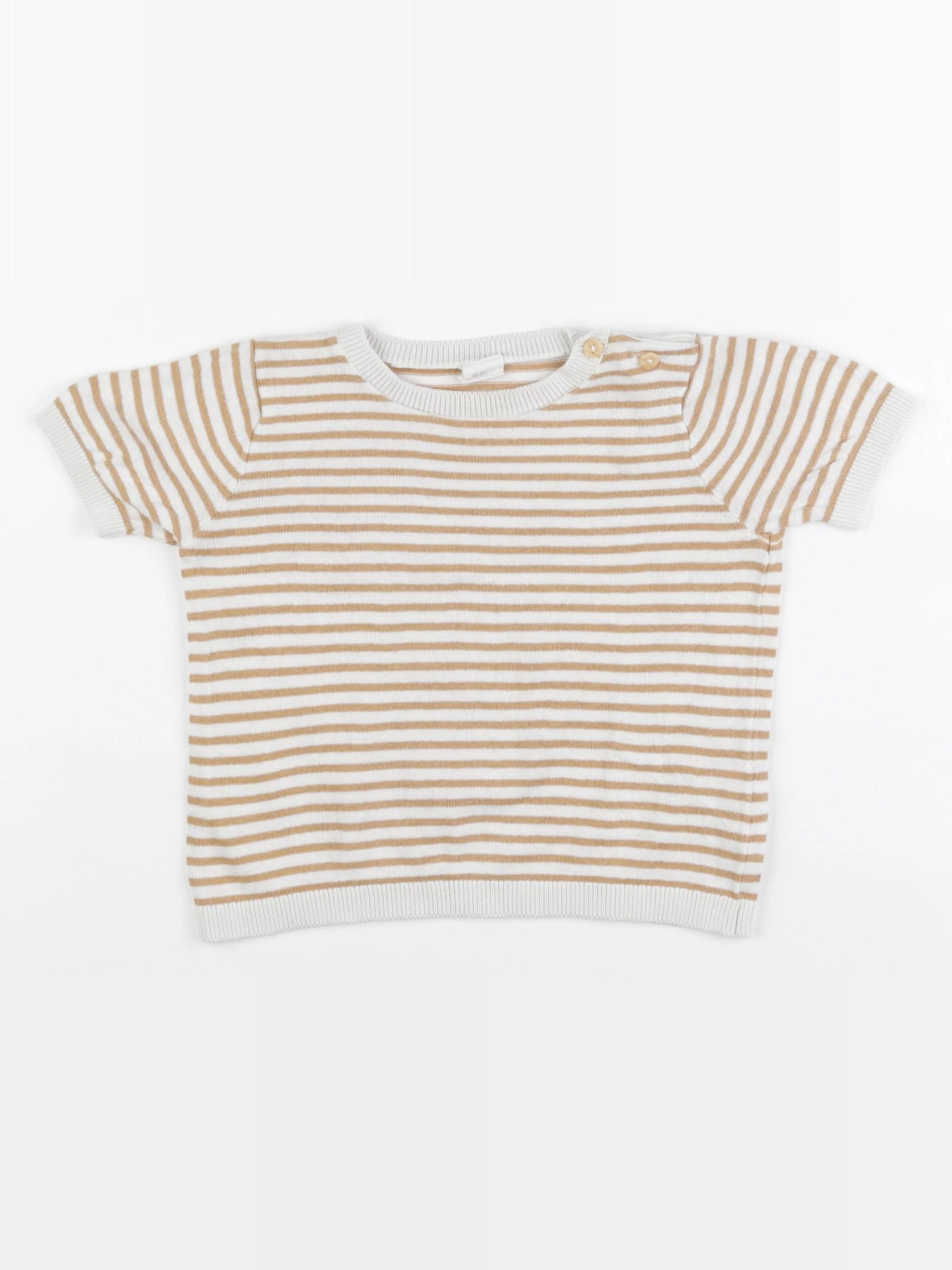 H&M - pull blanc, jaune - 12/18 mois