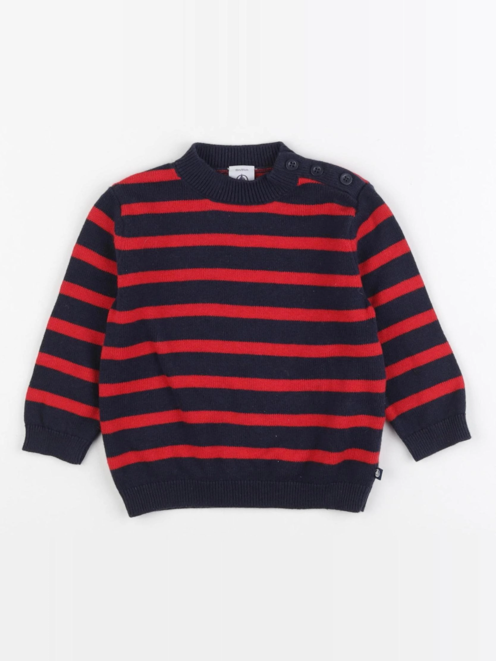 Petit Bateau - pull rouge - 18 mois