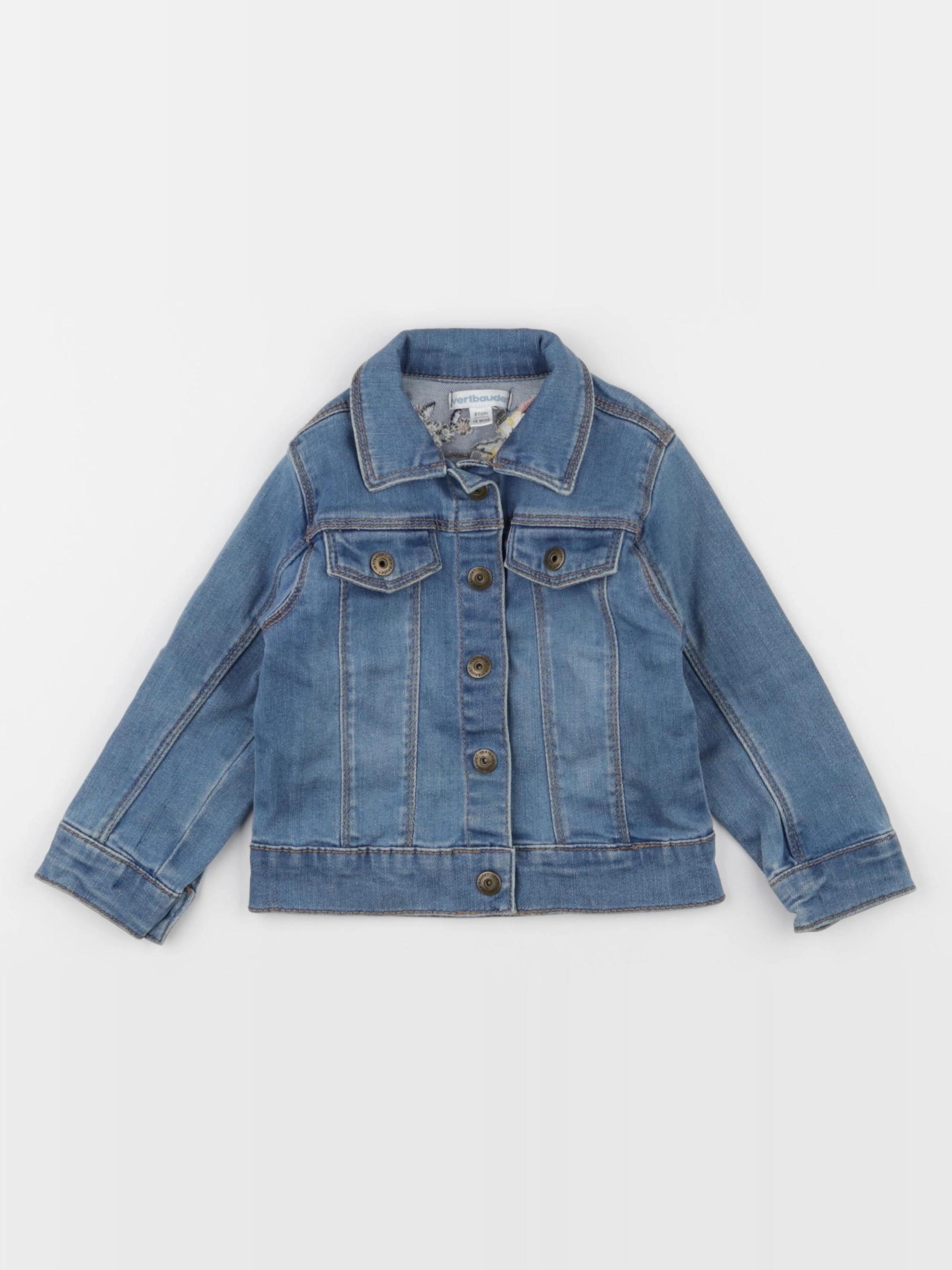 Vertbaudet - veste imprimé au dos bleu - 18 mois