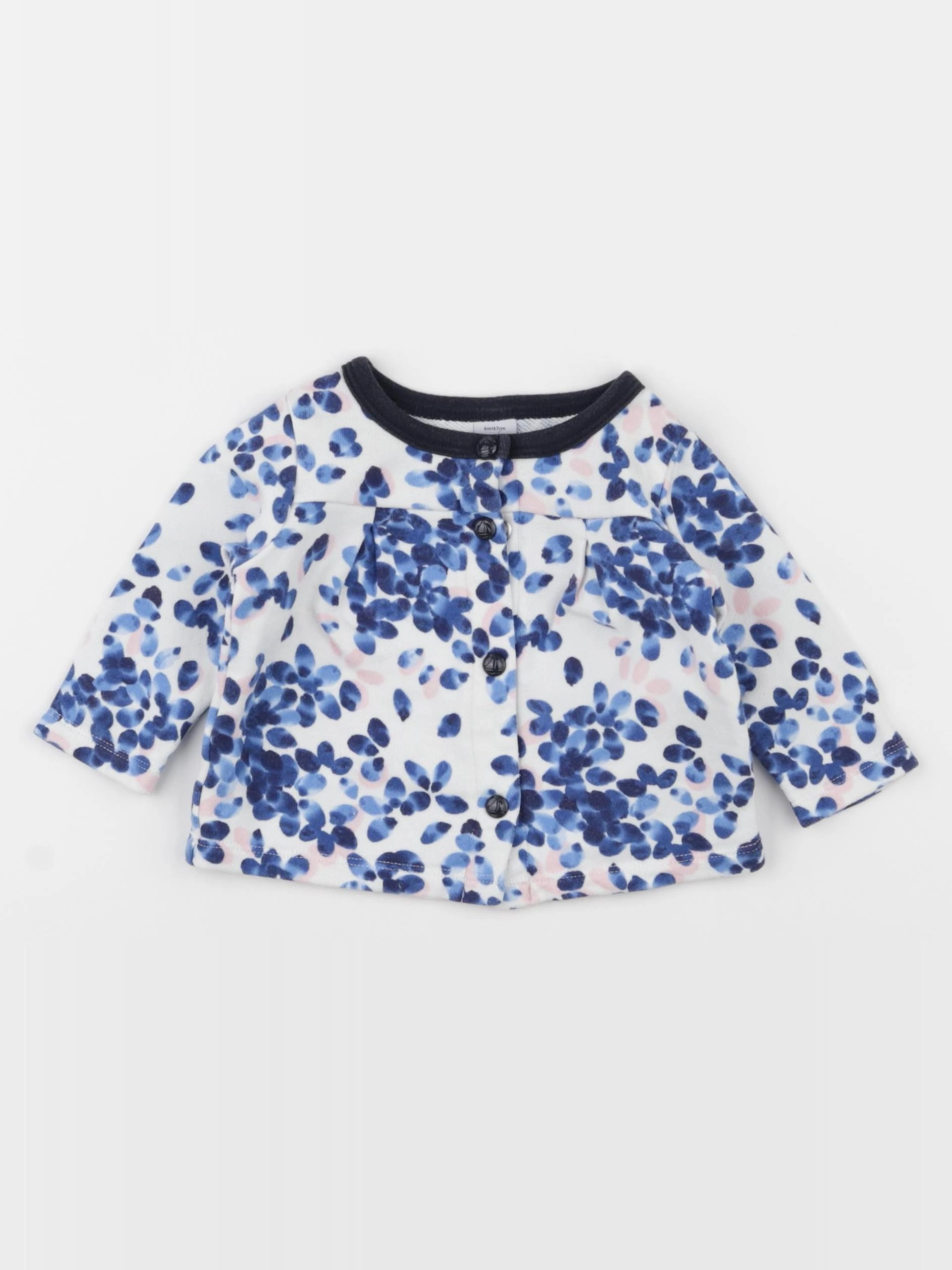 Petit Bateau - sweat bleu - 6 mois