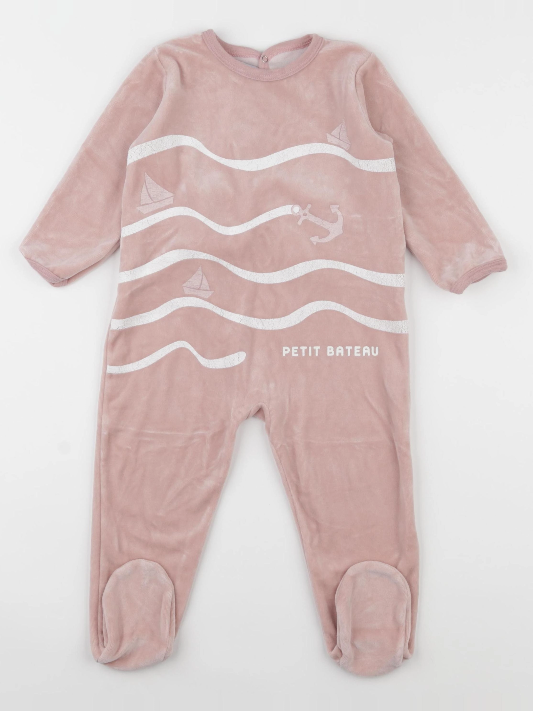 Petit Bateau - pyjama velours rose - 24 mois