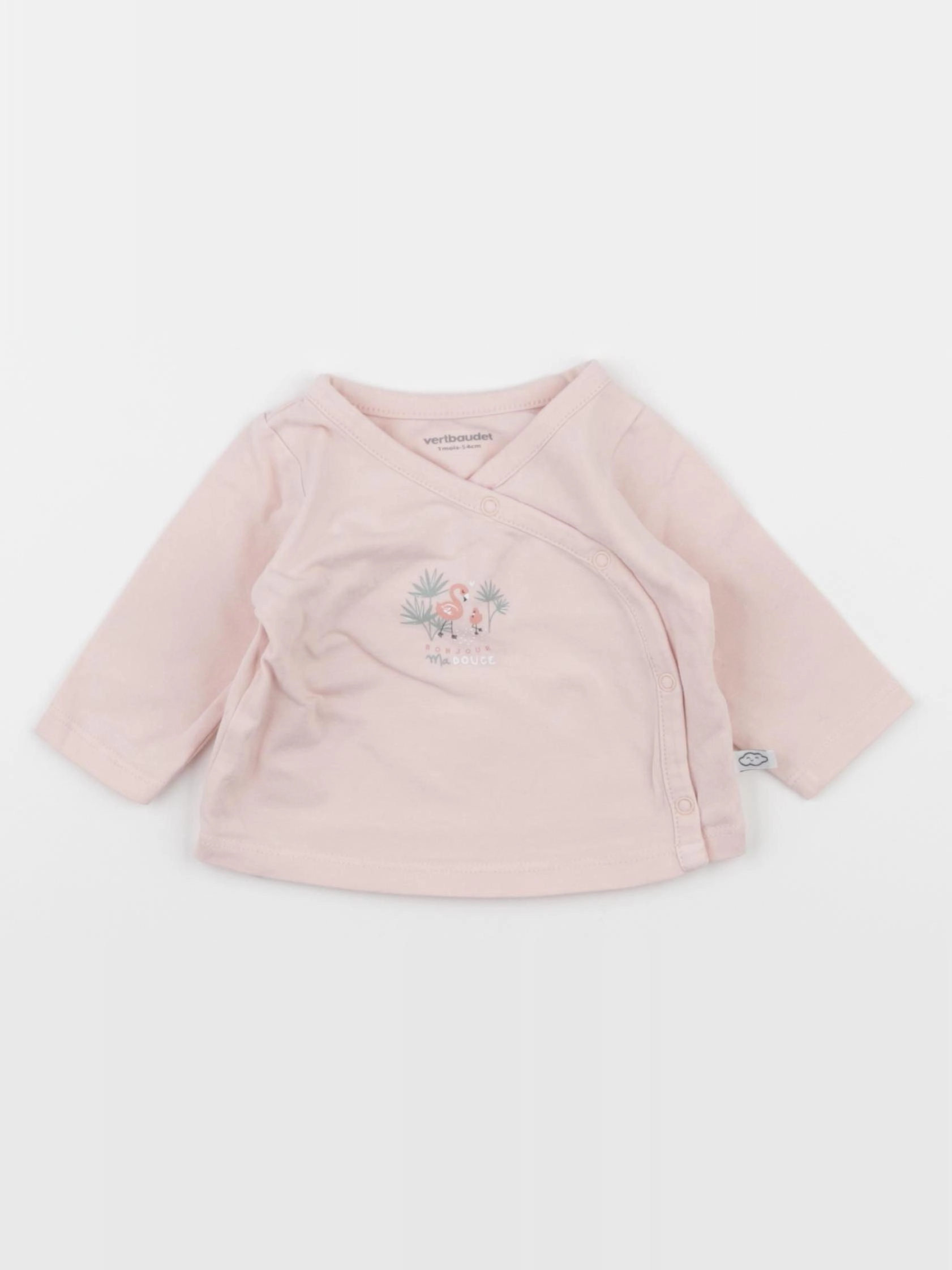 Vertbaudet - tee-shirt rose - 1 mois