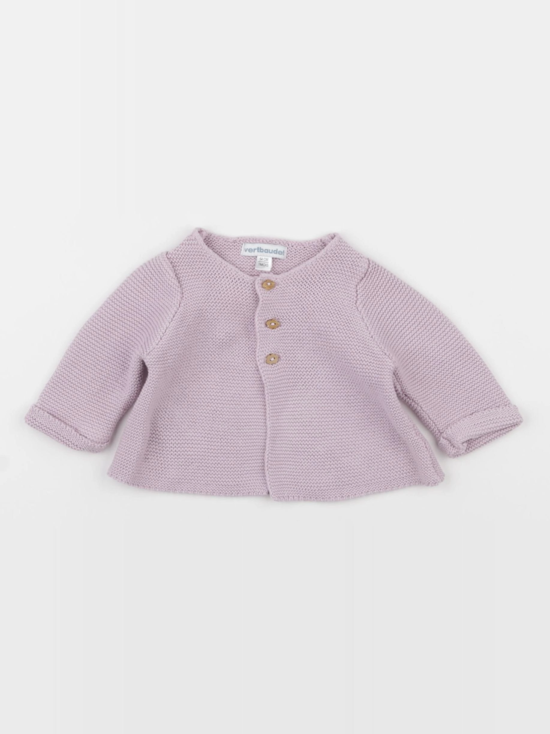 Vertbaudet - gilet violet - 1 mois