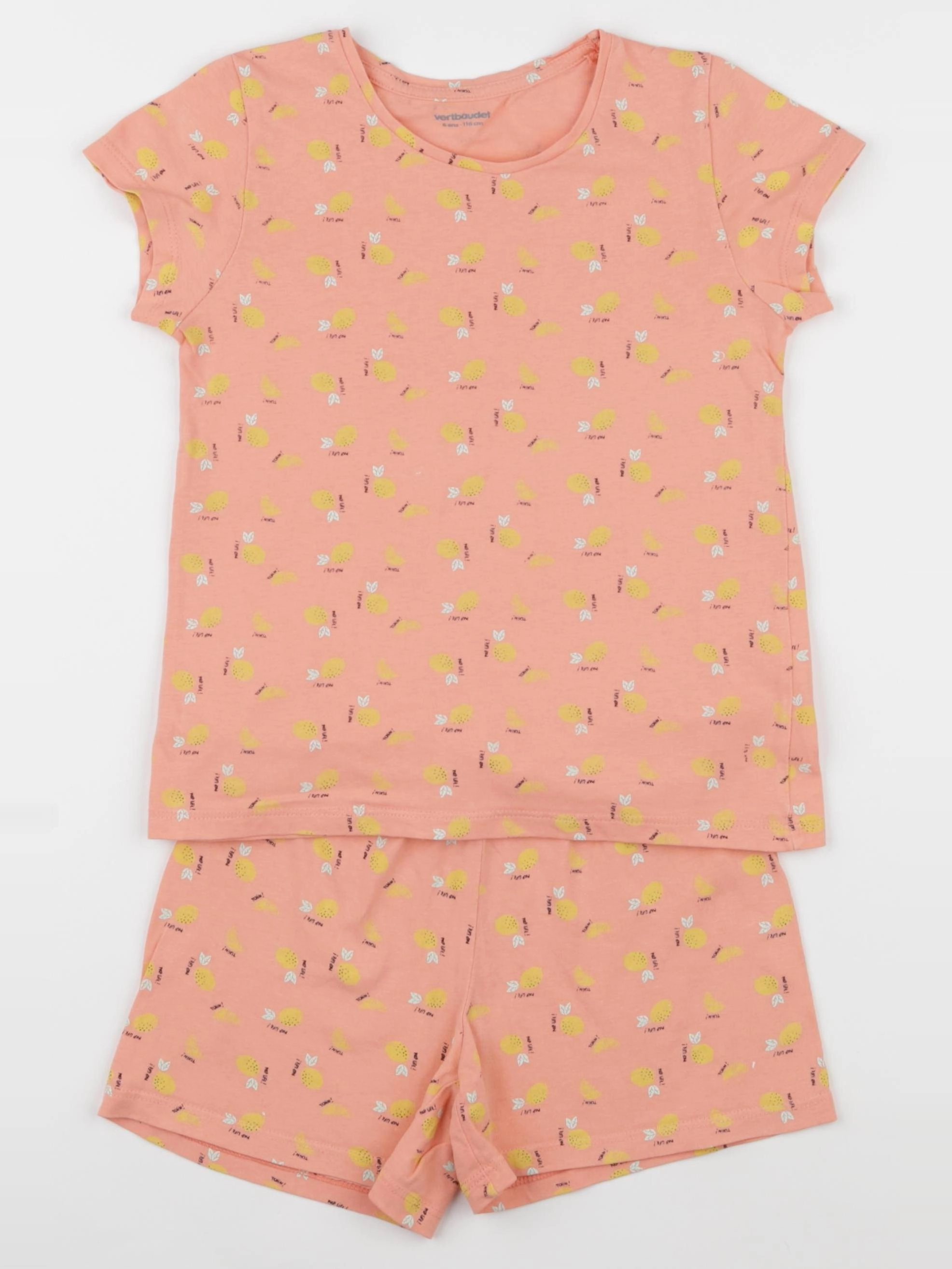 Vertbaudet - pyjama coton orange - 6 ans