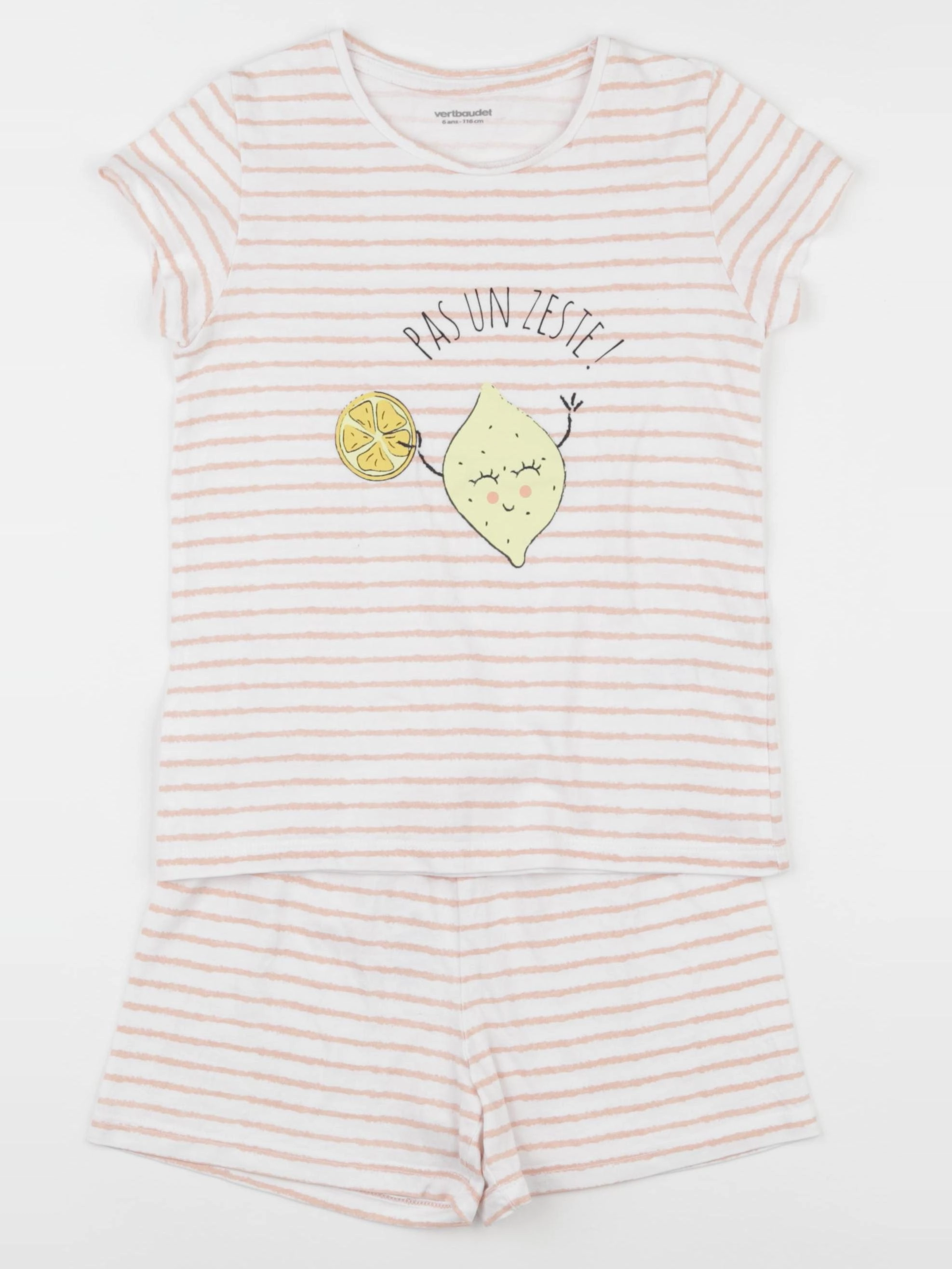 Vertbaudet - pyjama coton orange - 6 ans