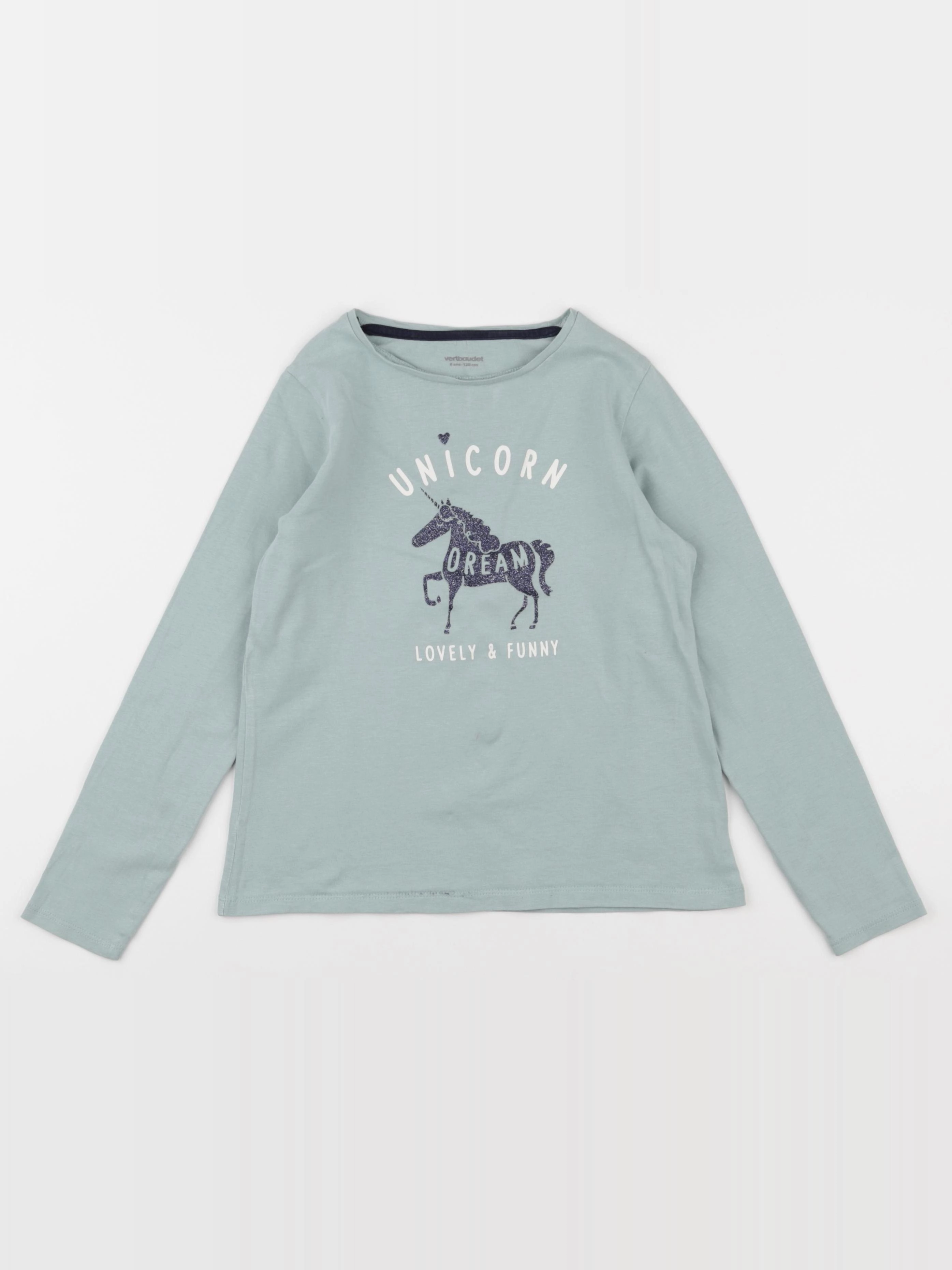Vertbaudet - tee-shirt vert - 8 ans
