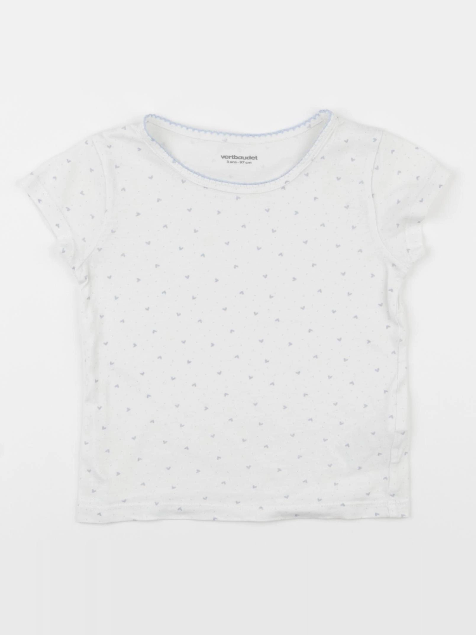 Vertbaudet - maillot de corps bleu, blanc - 3 ans