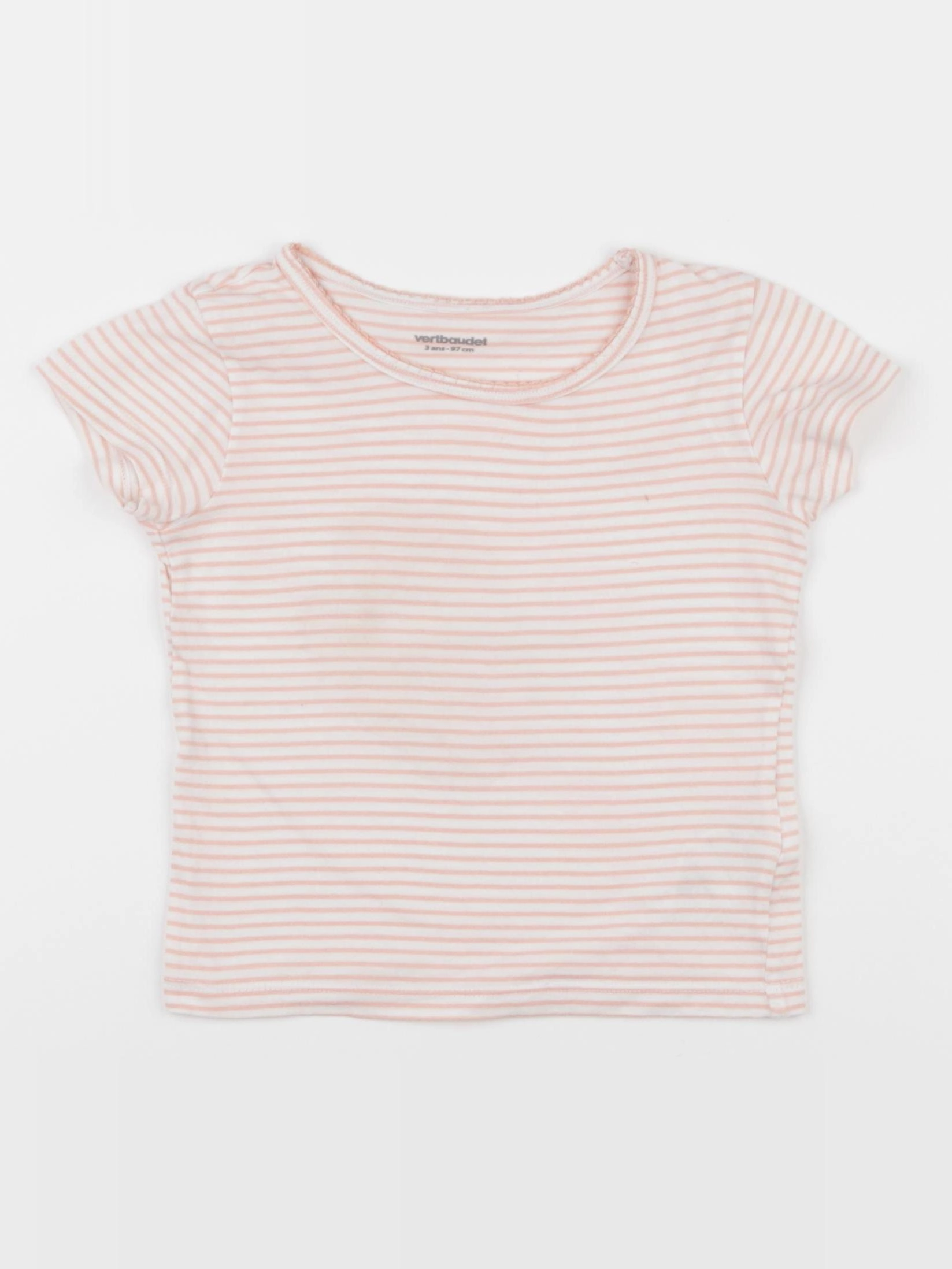 Vertbaudet - maillot de corps blanc, orange - 3 ans