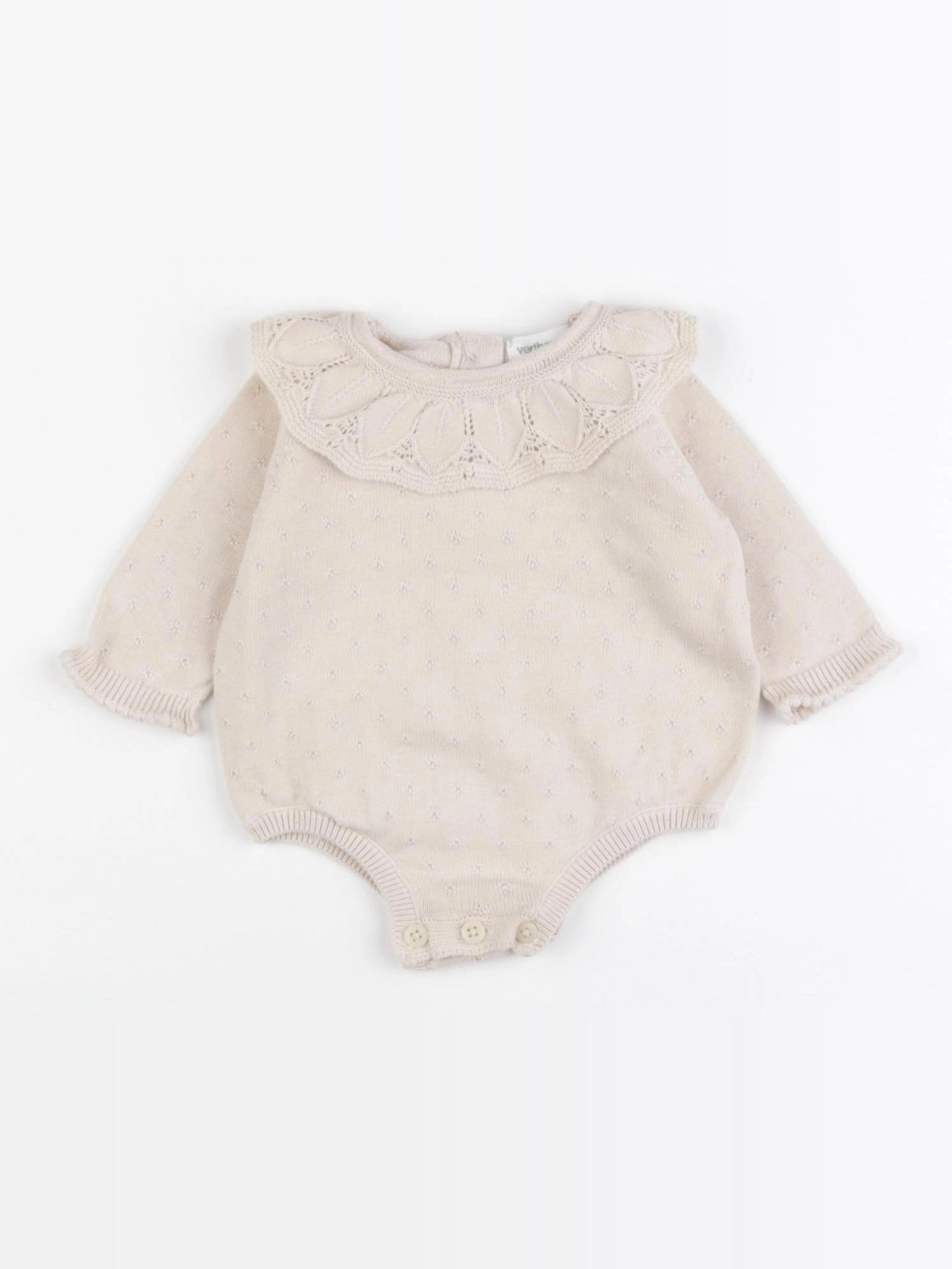 Vertbaudet - combinaison beige - 1 mois