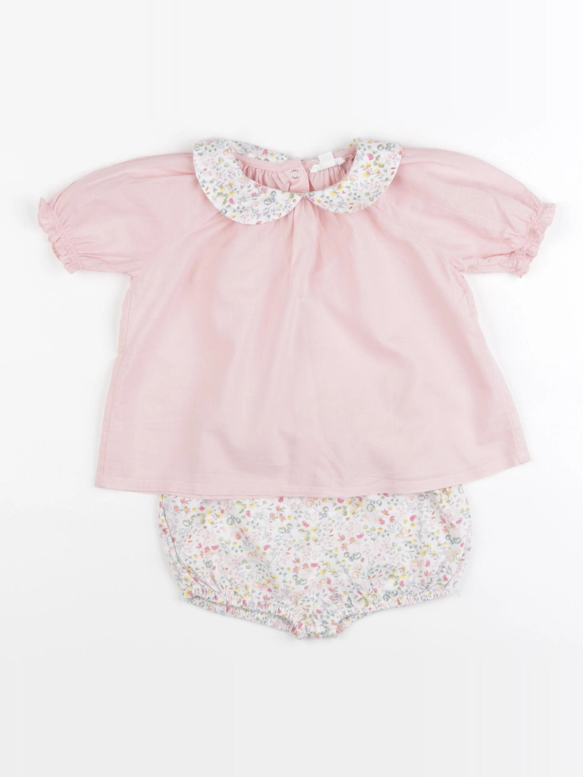 Vertbaudet - ensemble rose - 12 mois