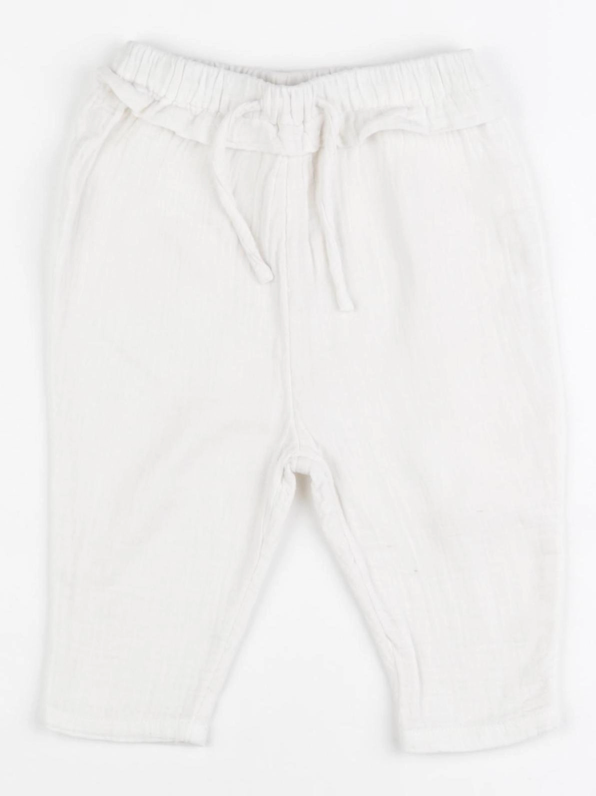 Vertbaudet - pantalon blanc - 9 mois