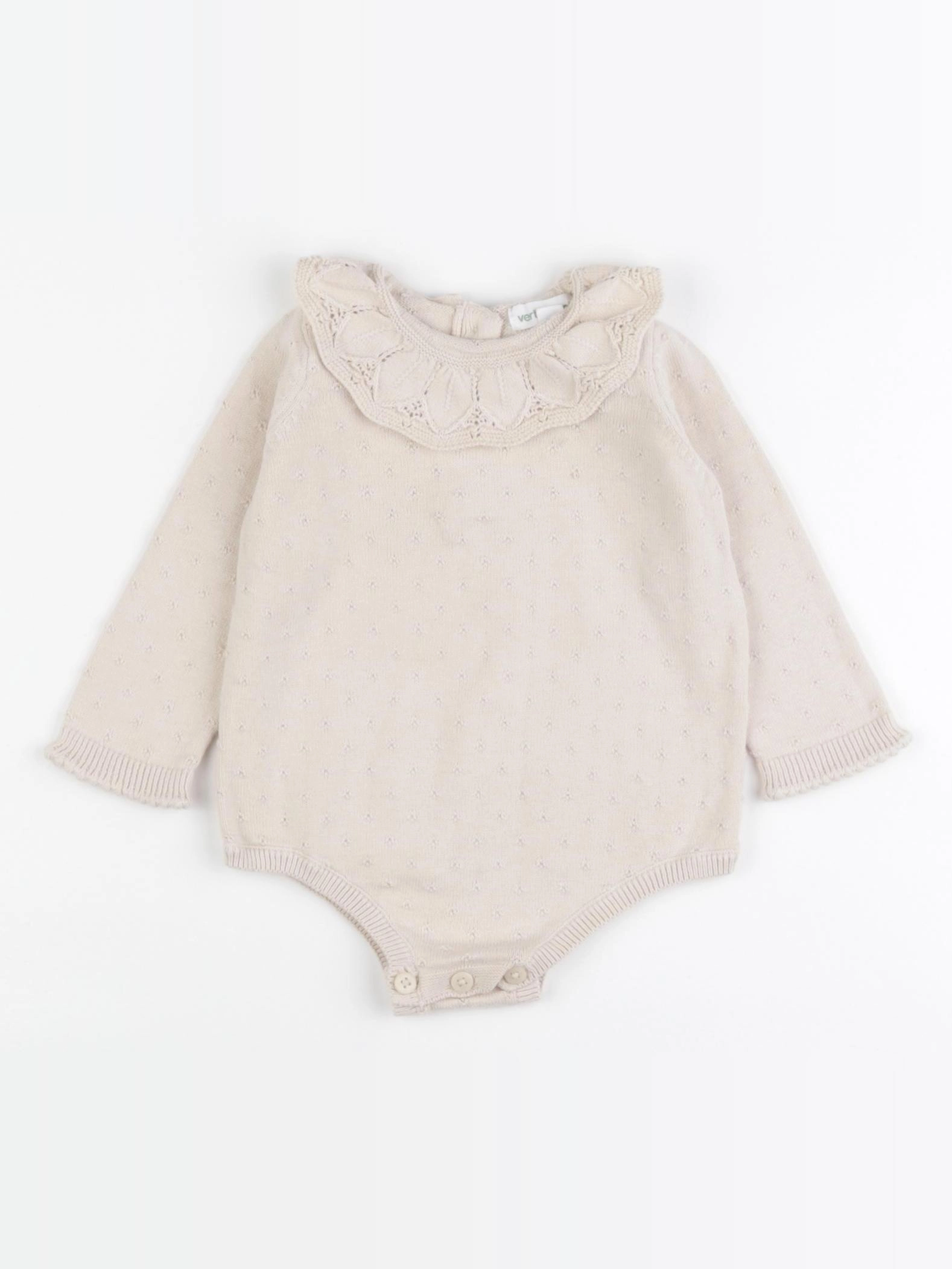 Vertbaudet - combinaison beige - 6 mois