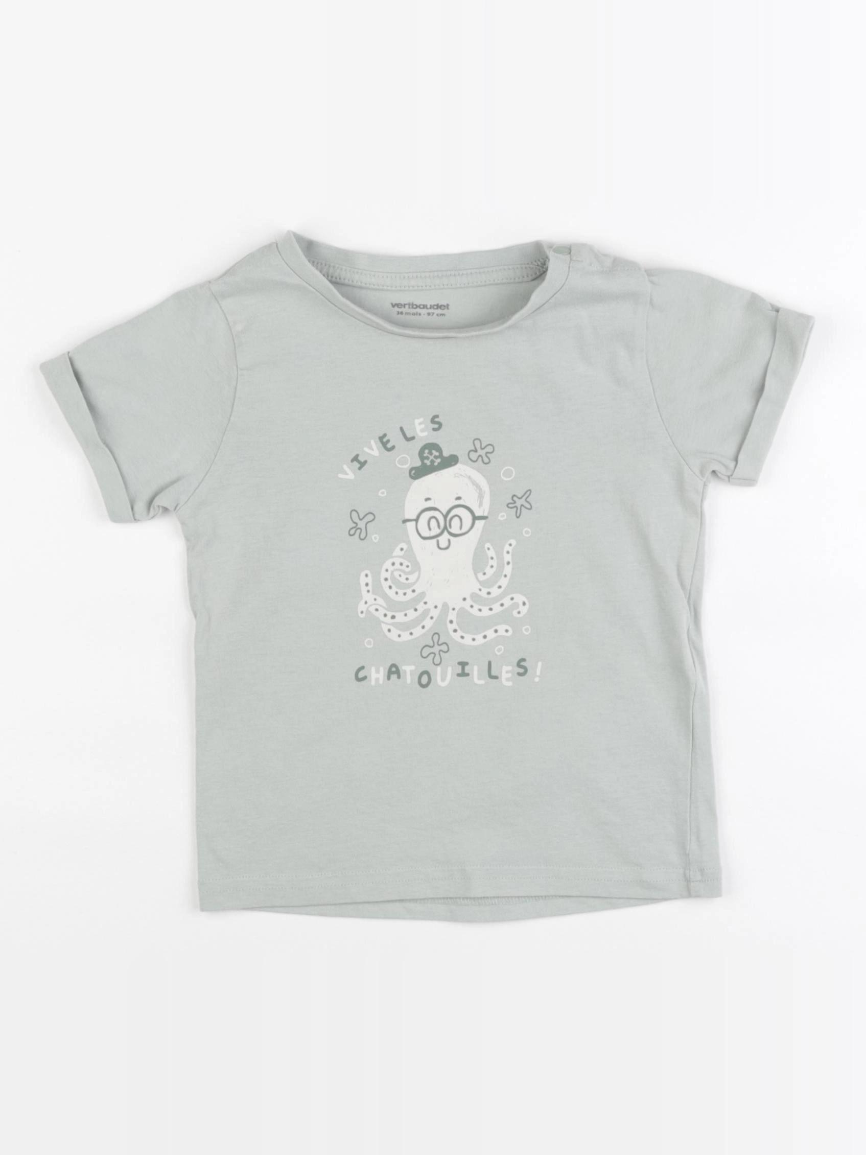 Vertbaudet - tee-shirt vert - 36 mois