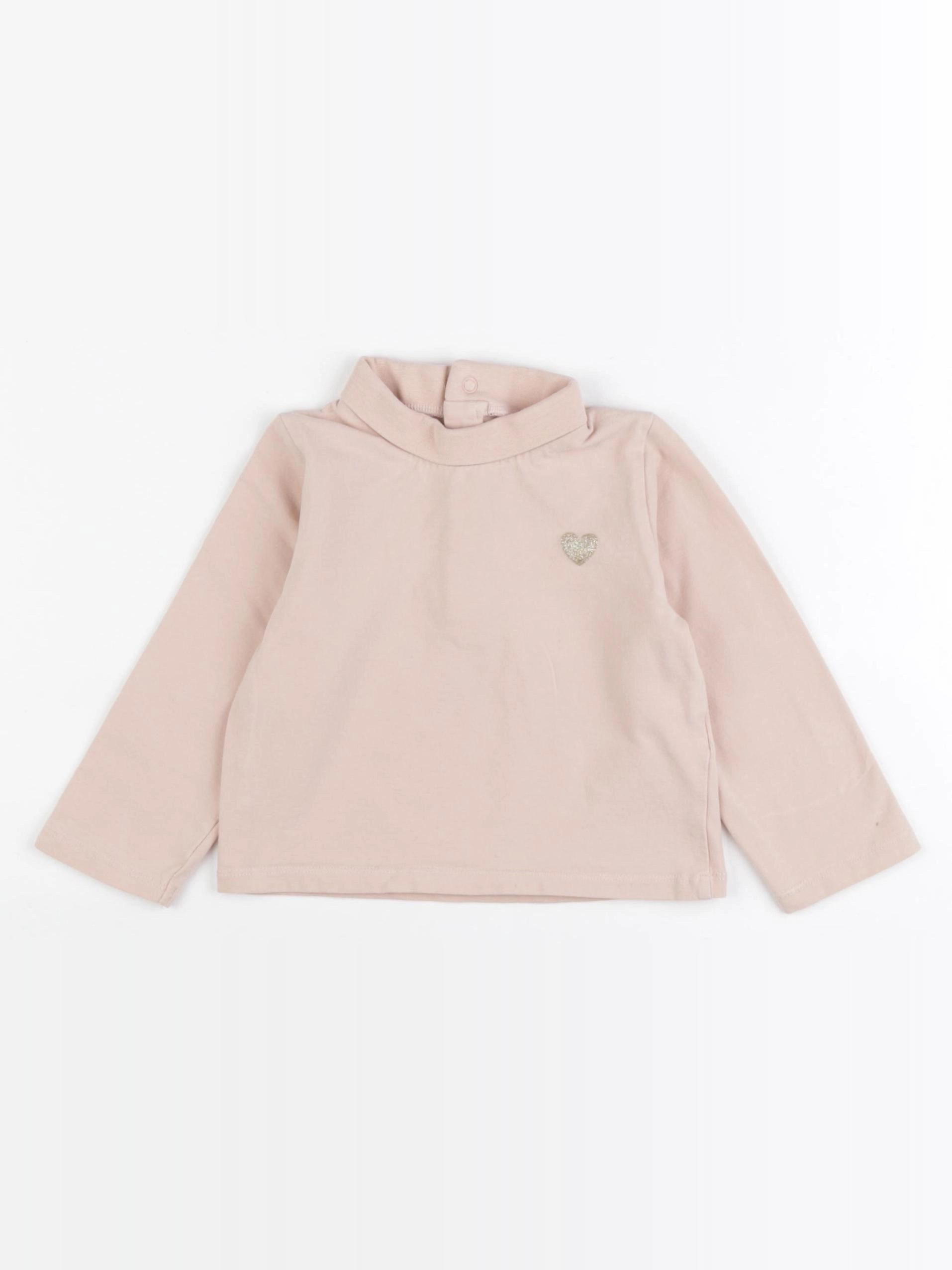 Vertbaudet - sous-pull rose - 18 mois