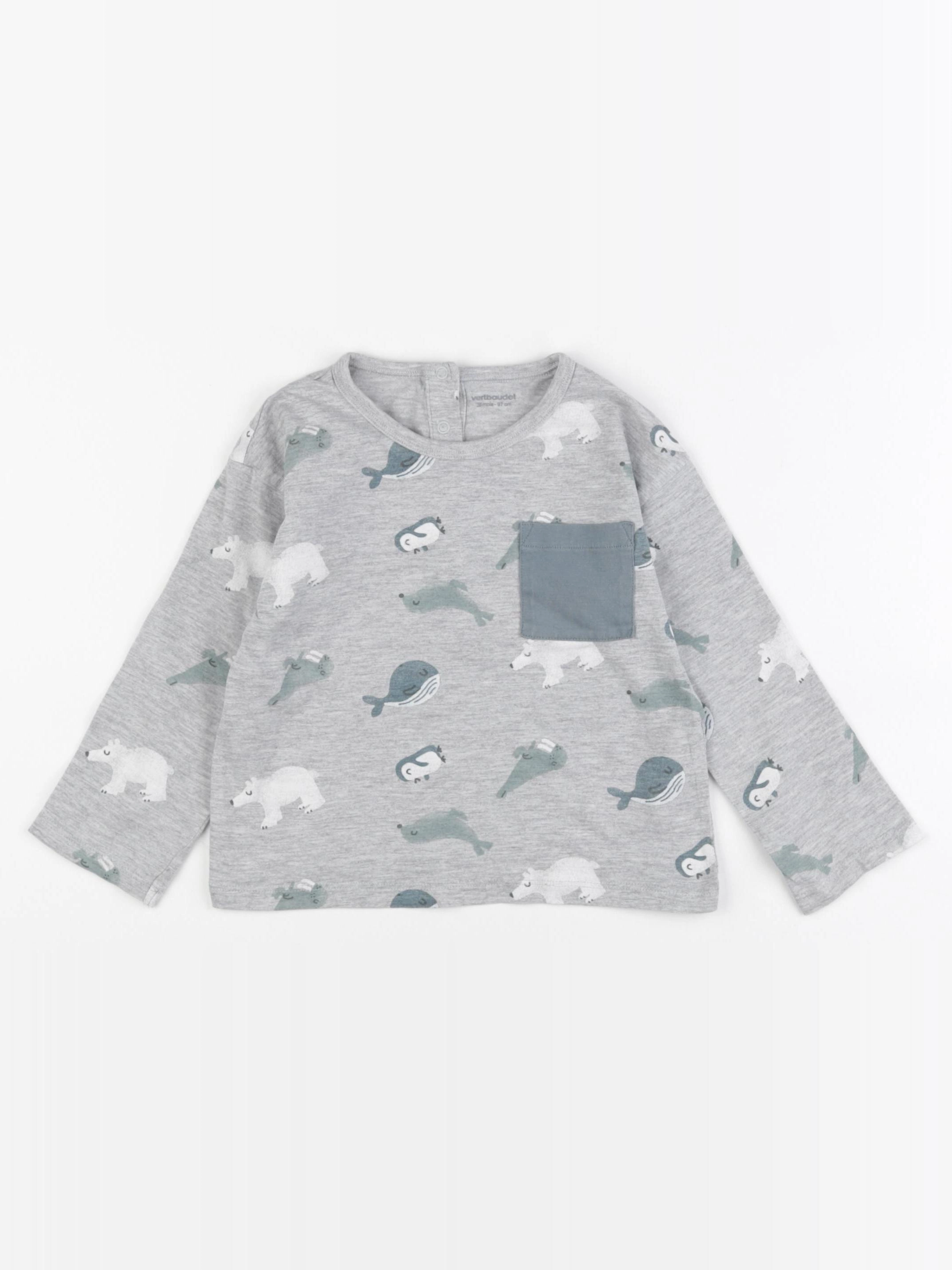 Vertbaudet - tee-shirt gris - 36 mois