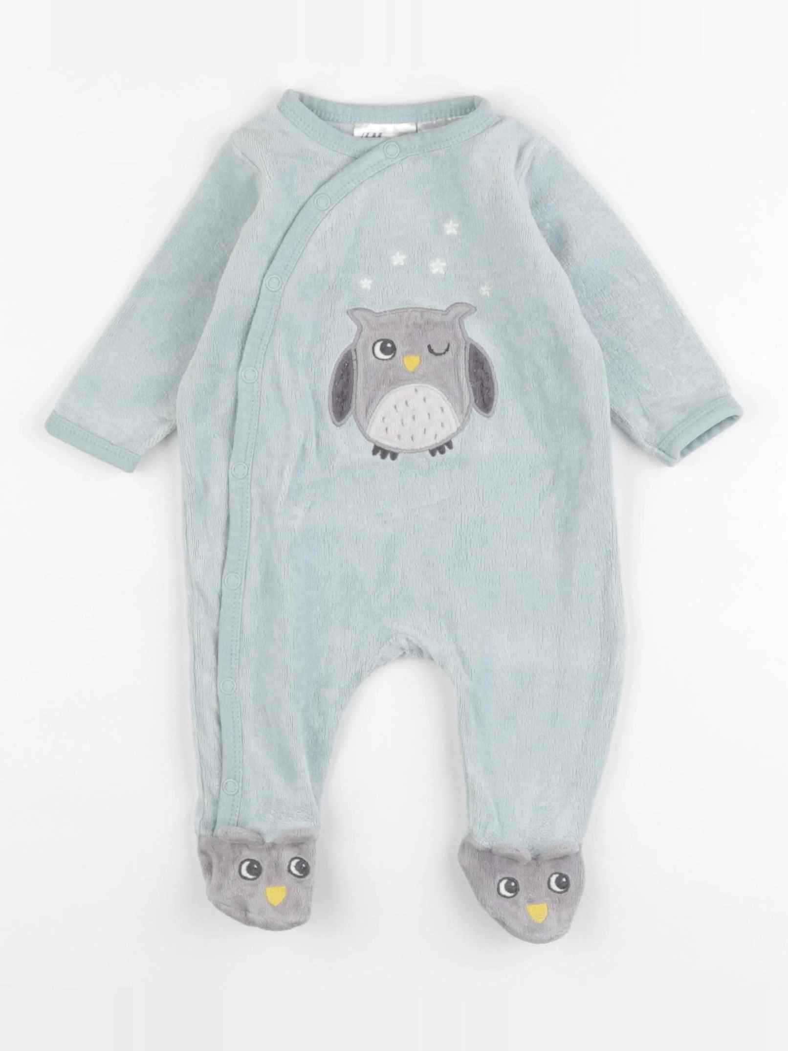 H&M - pyjama velours vert - 0/1 mois