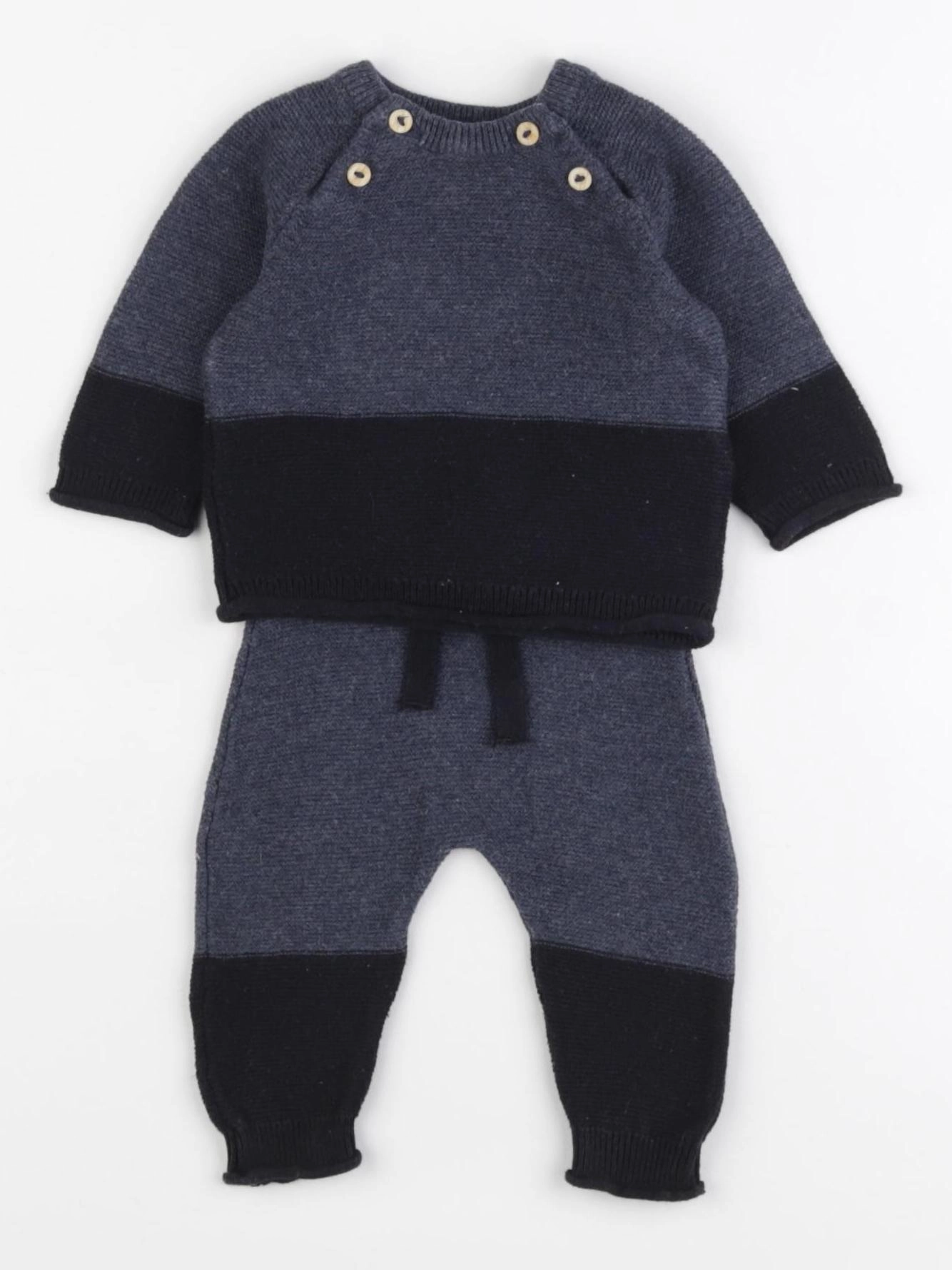 H&M - ensemble bleu - 0/1 mois