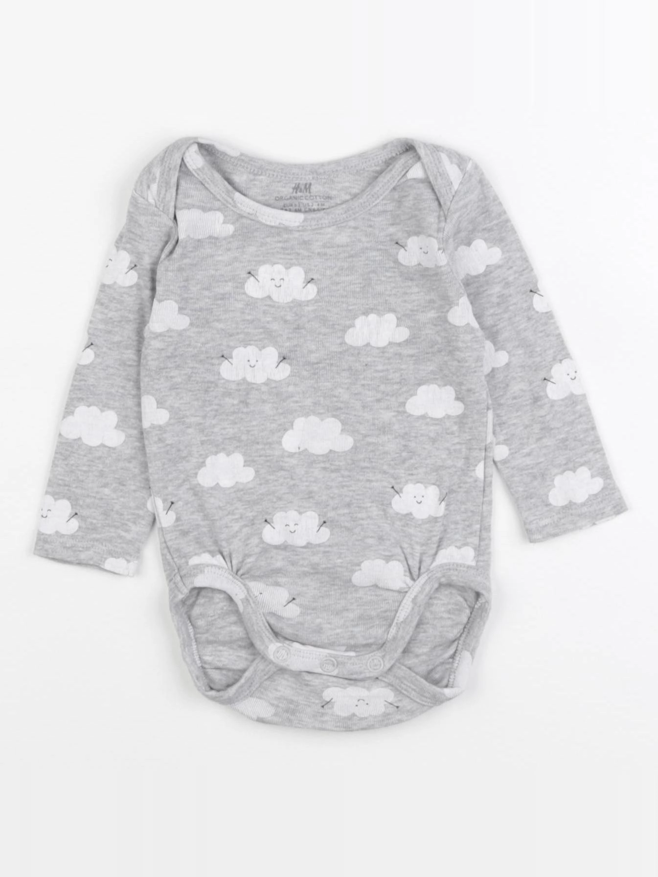 H&M - body gris - 2/4 mois