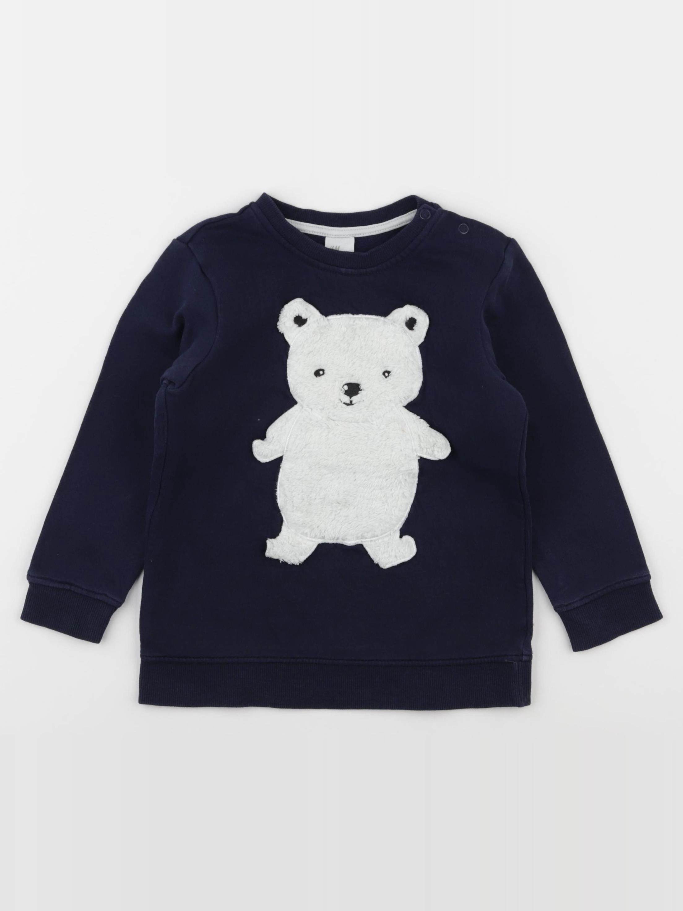 H&M - sweat bleu - 2/3 ans