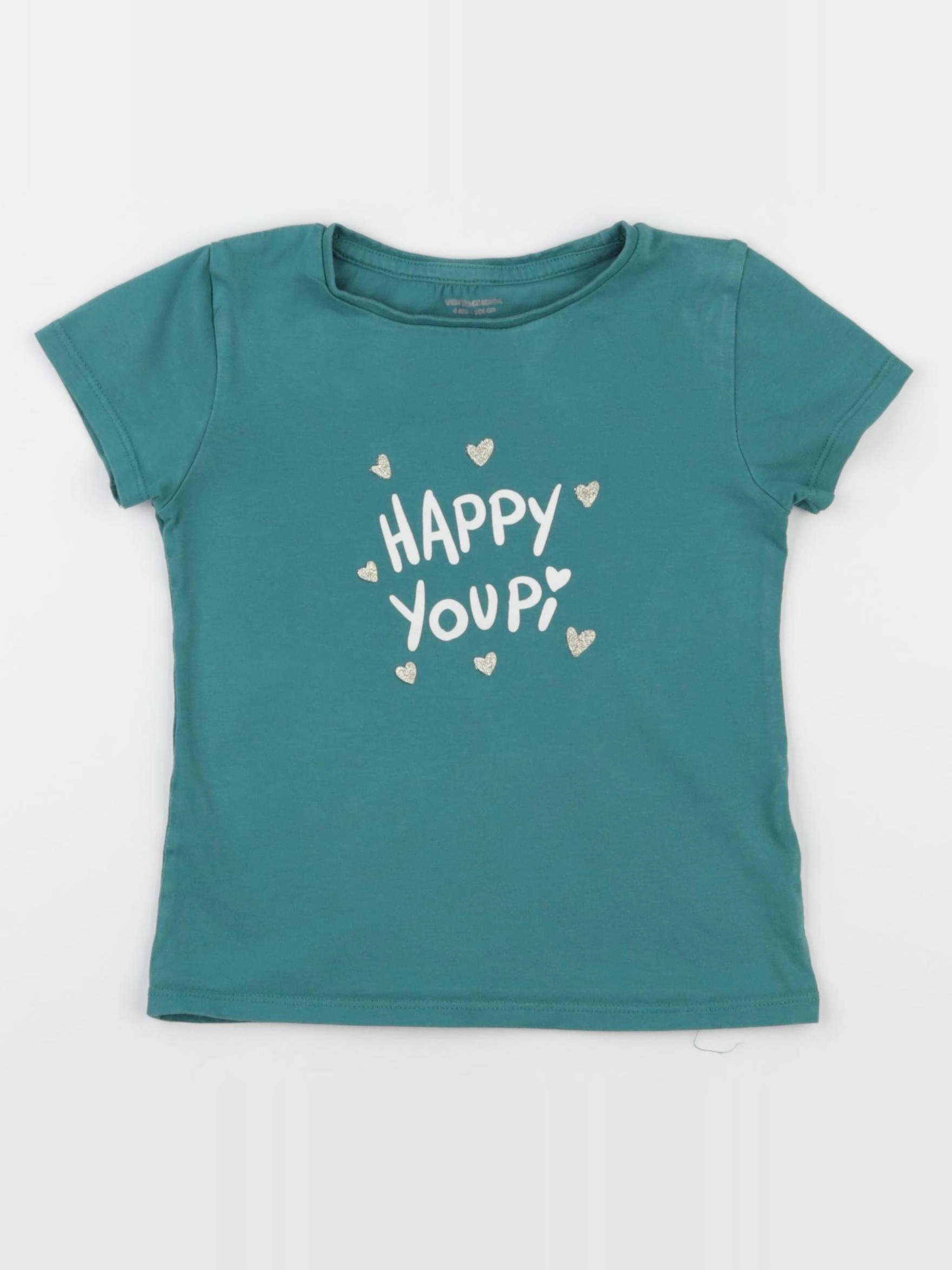 Vertbaudet - tee-shirt vert, or - 4 ans