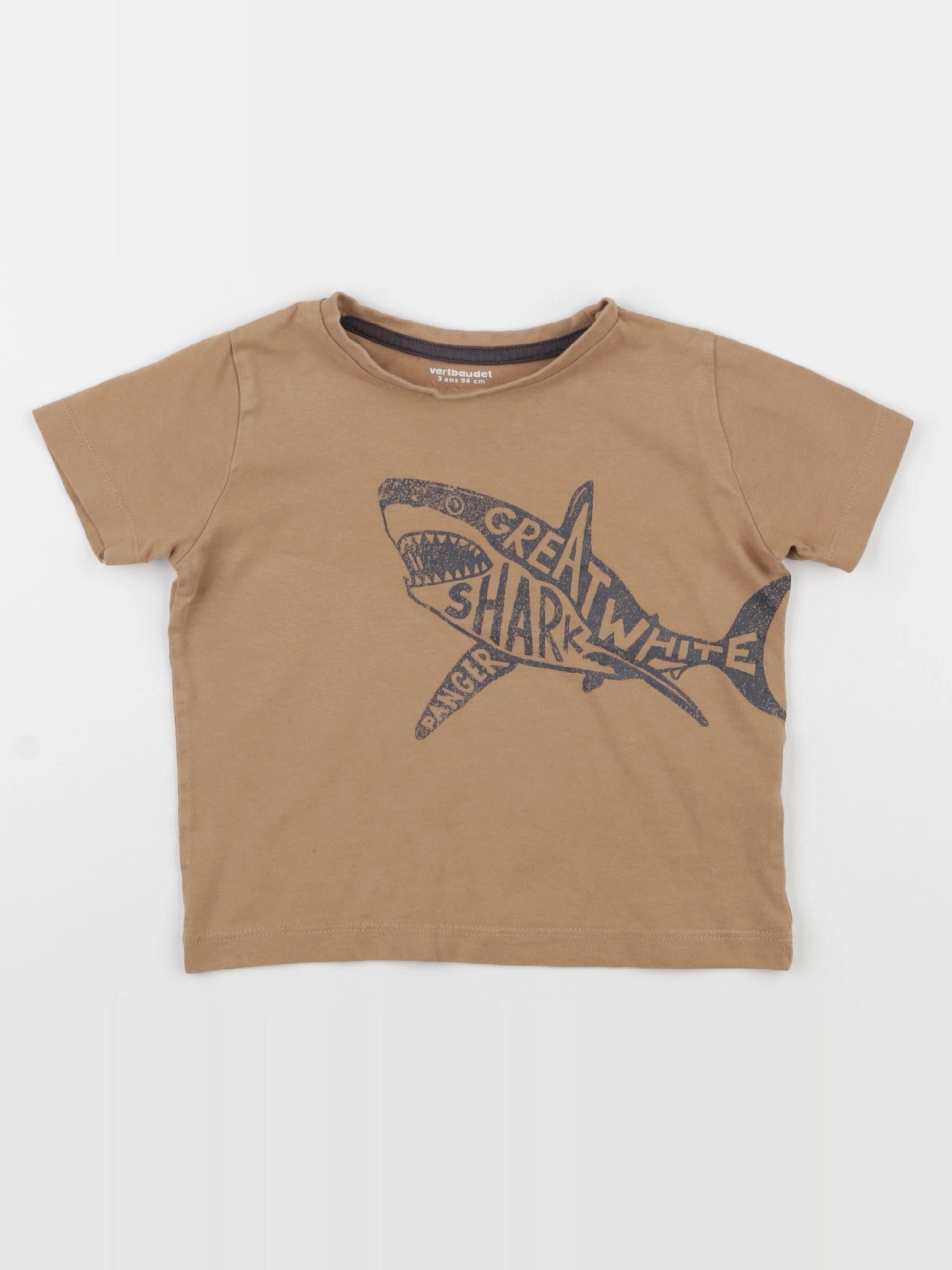 Vertbaudet - tee-shirt marron - 3 ans