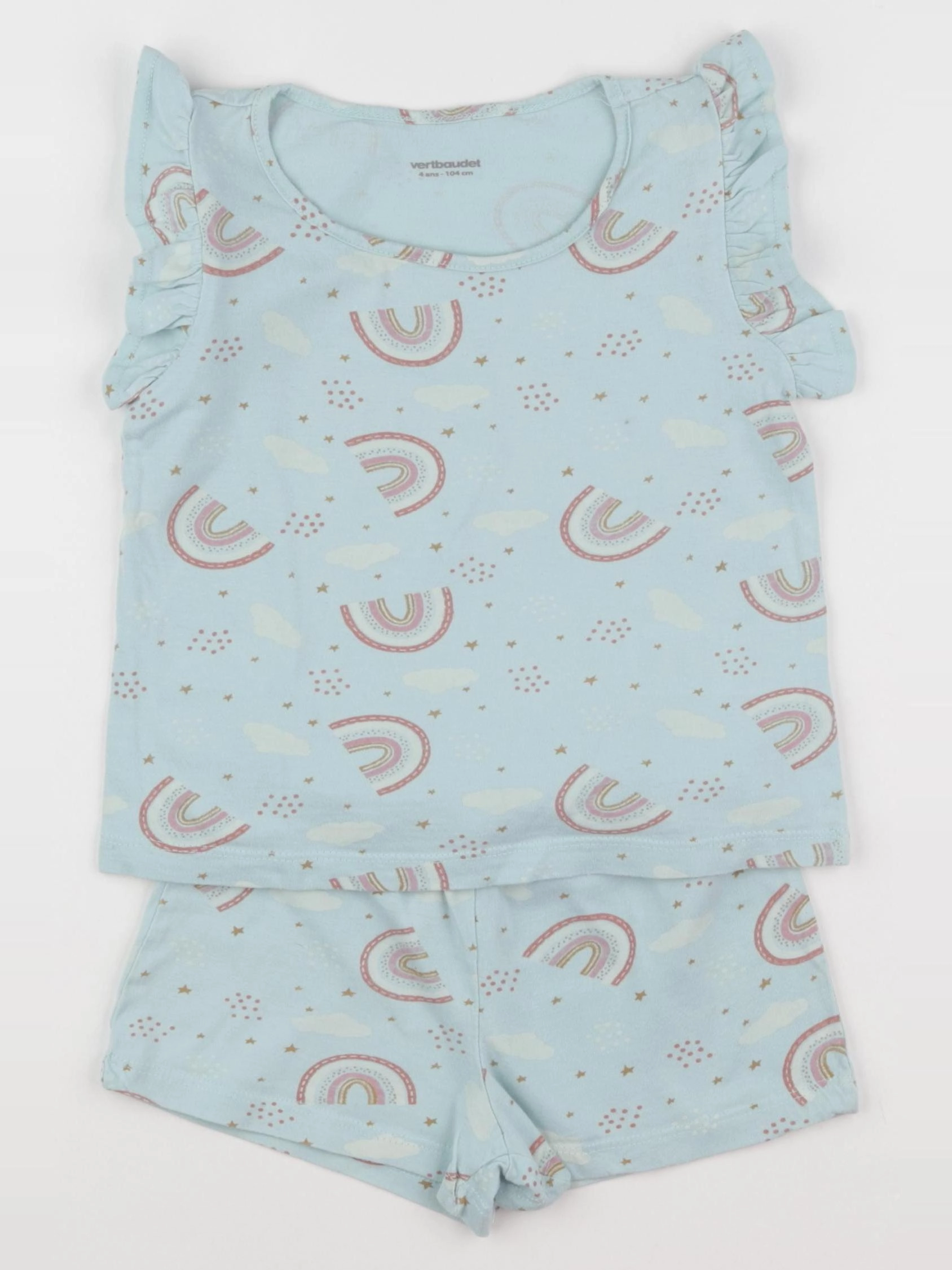 Vertbaudet - pyjama coton bleu - 4 ans
