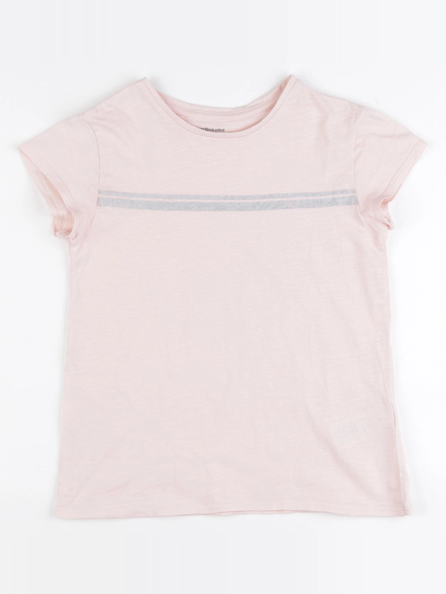 Vertbaudet - tee-shirt rose, argent - 10 ans