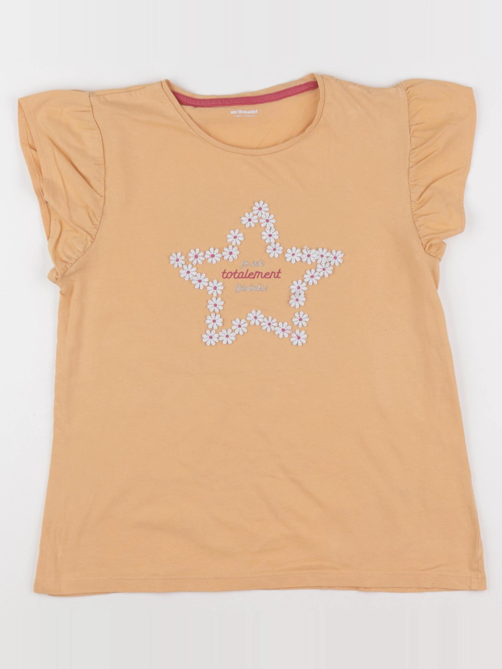 Vertbaudet - tee-shirt orange - 14 ans
