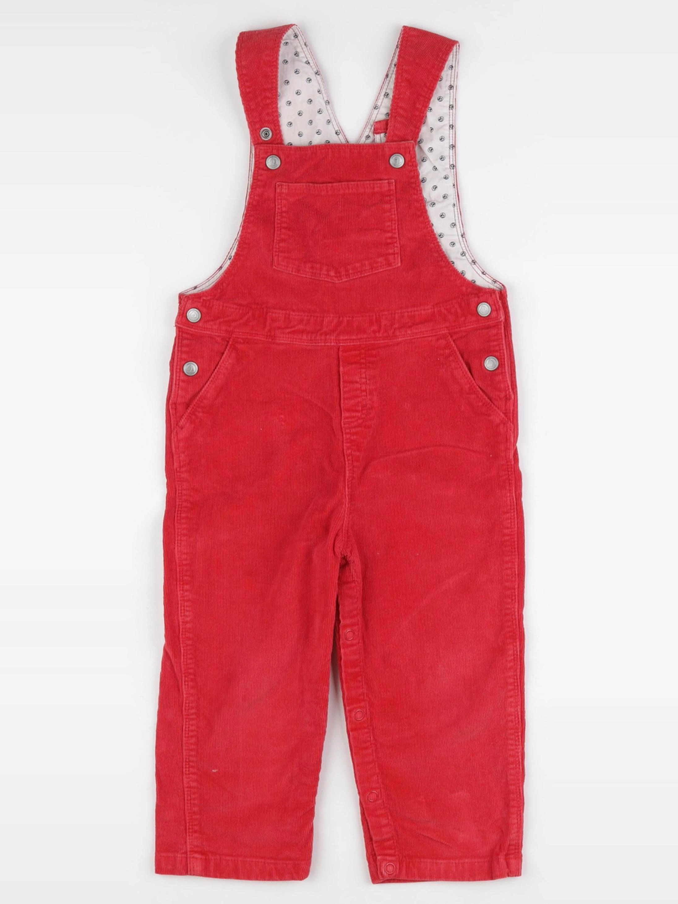 Petit Bateau - salopette rouge - 24 mois
