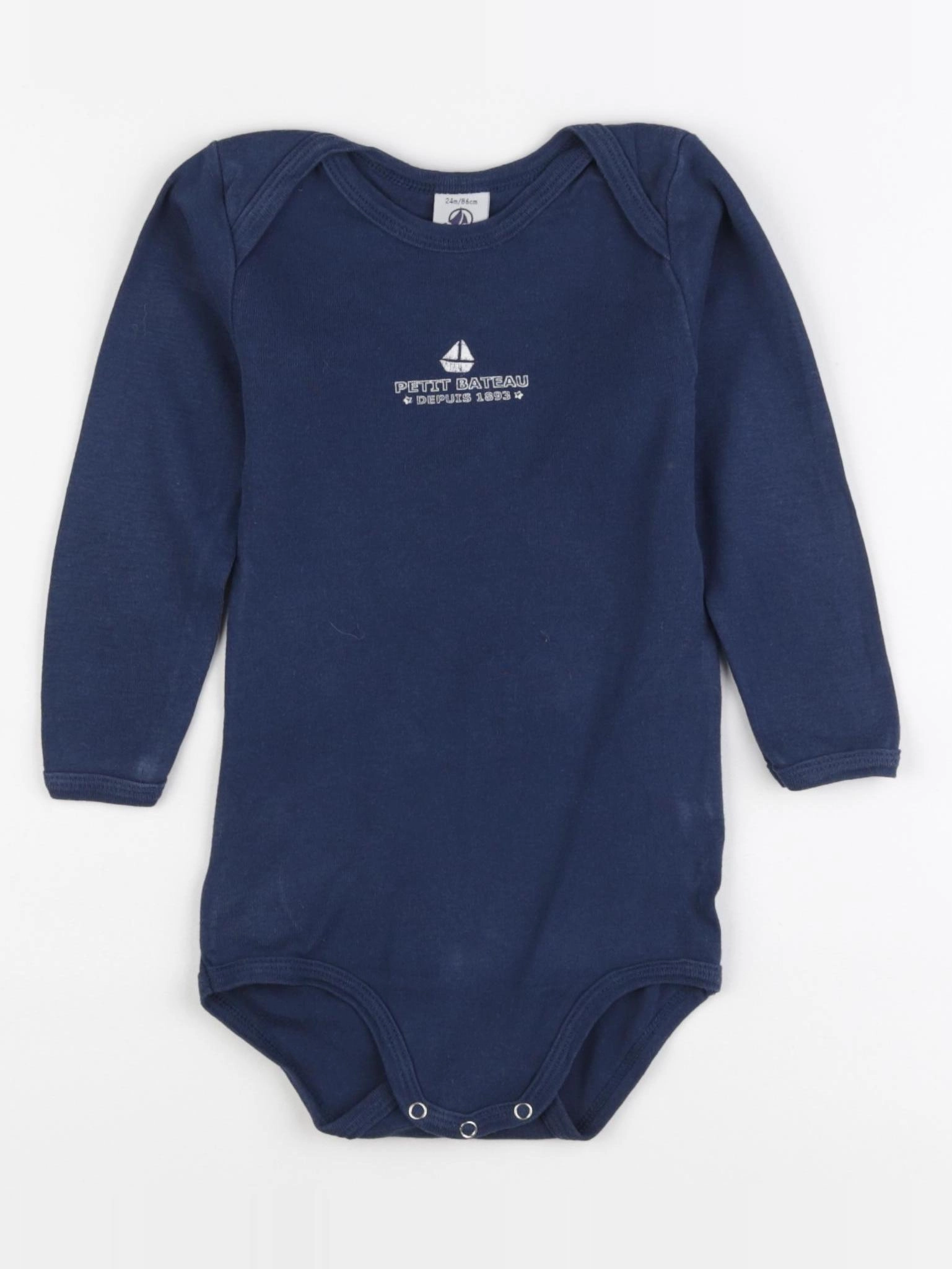 Petit Bateau - body bleu - 24 mois