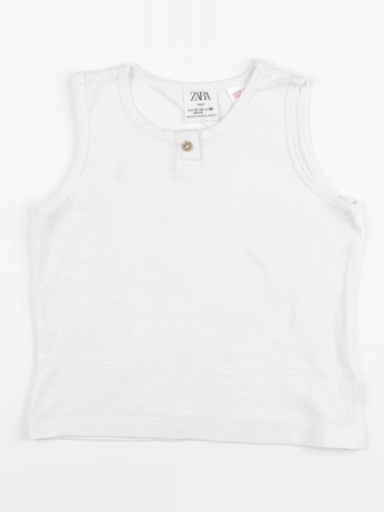 Zara - débardeur blanc - 12/18 mois