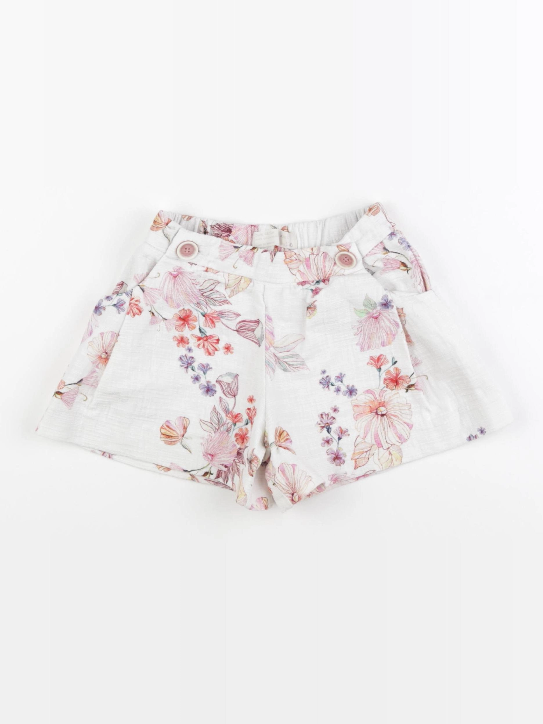 Zara - short blanc, rose - 5 ans