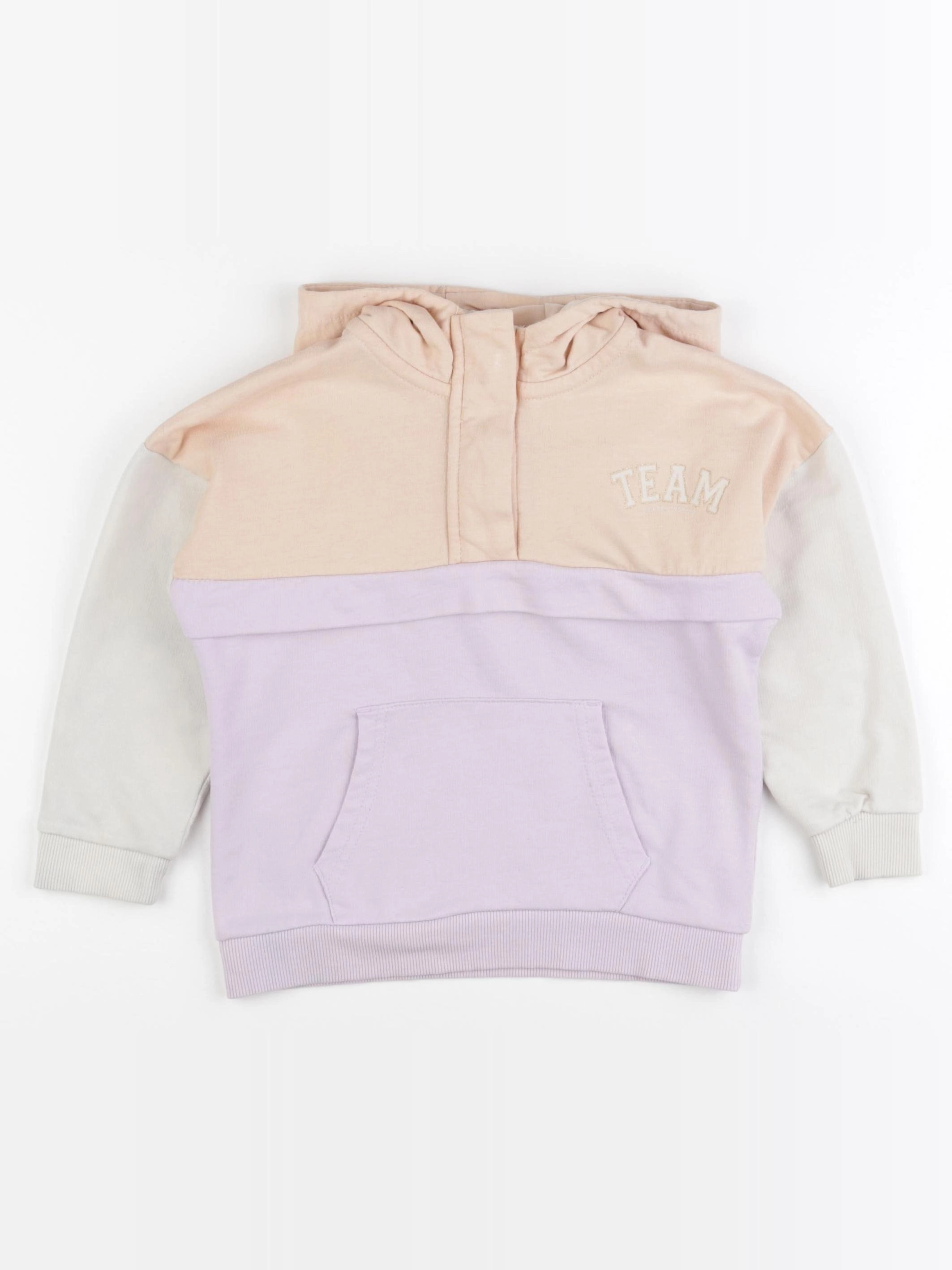 Vertbaudet - sweat orange, violet - 6 ans