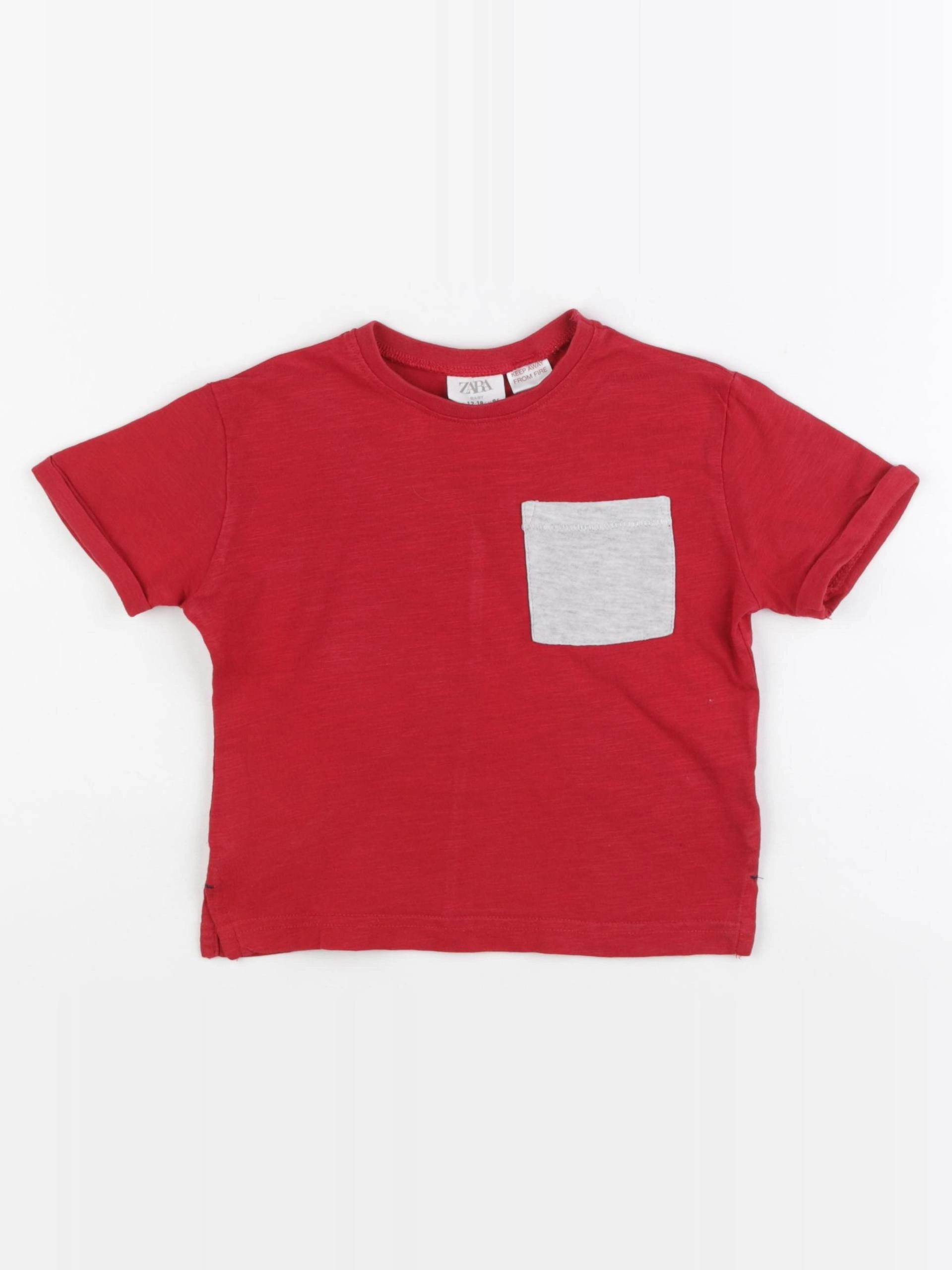 Zara - tee-shirt rouge - 12/18 mois
