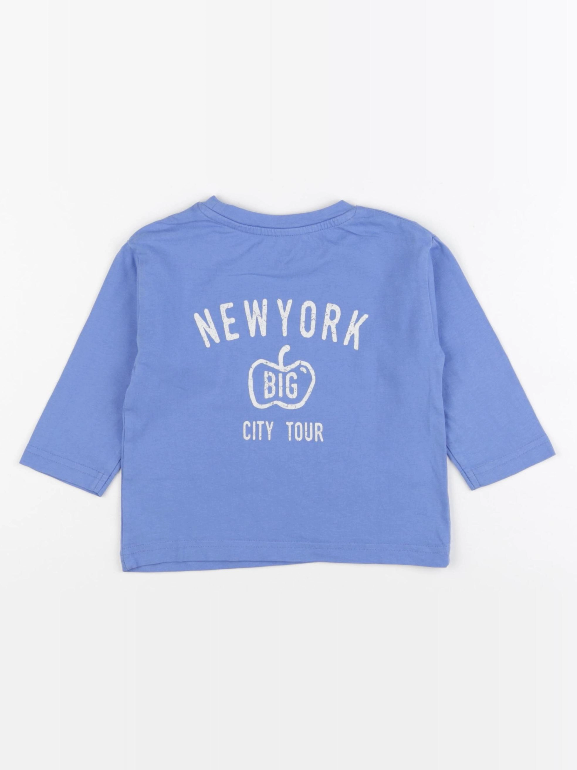 Vertbaudet - tee-shirt imprimé au dos bleu - 2 ans