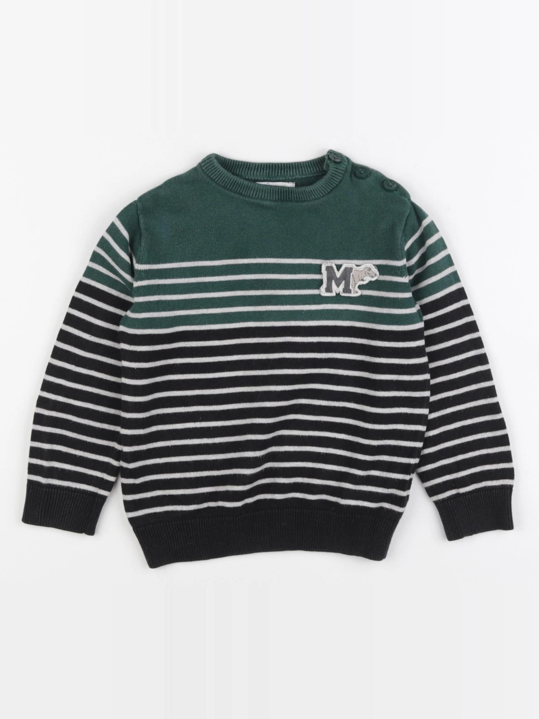 Vertbaudet - pull bleu, vert - 3 ans
